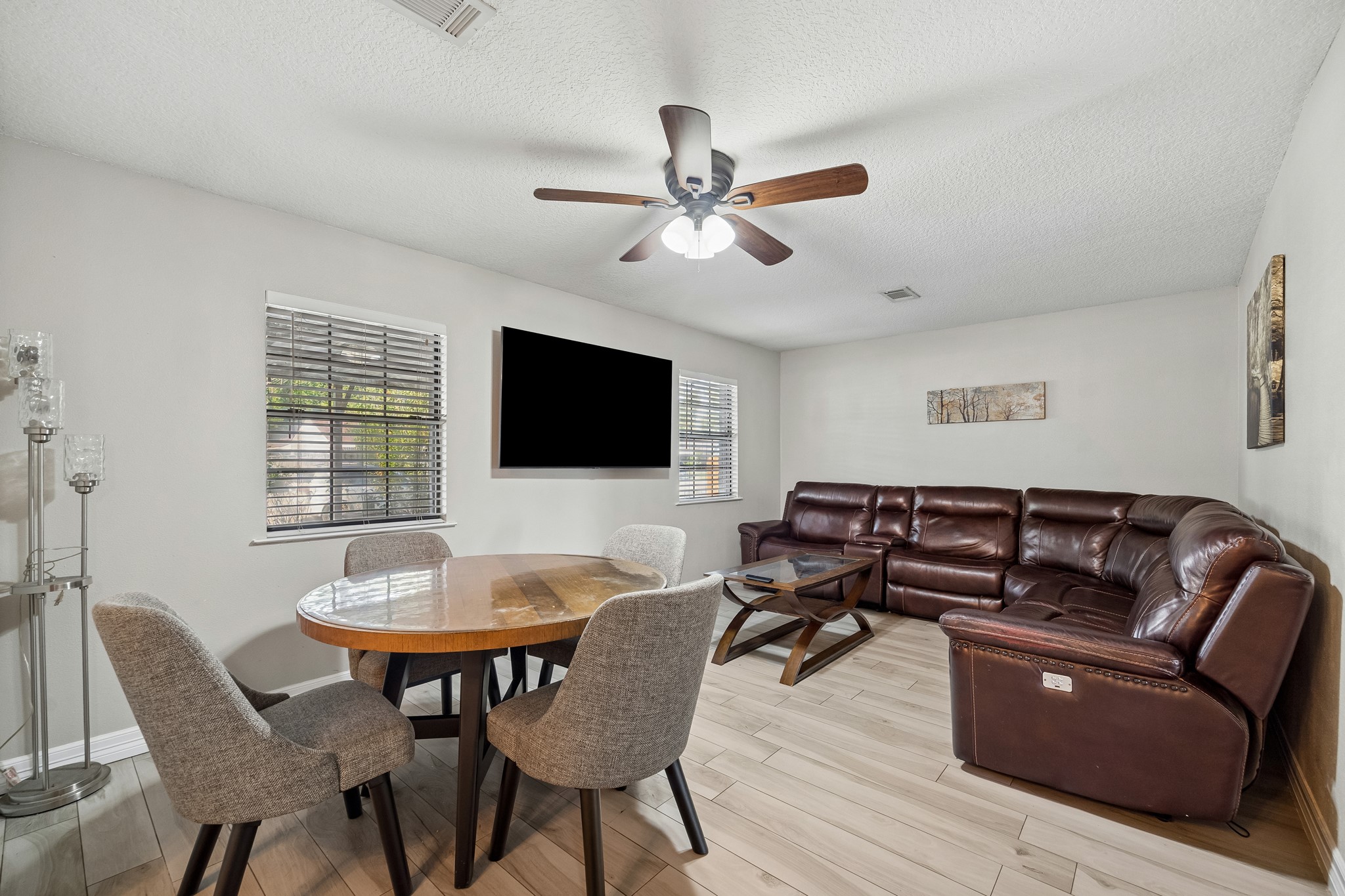 Cozy dining room open to the living room, great for entertaining.