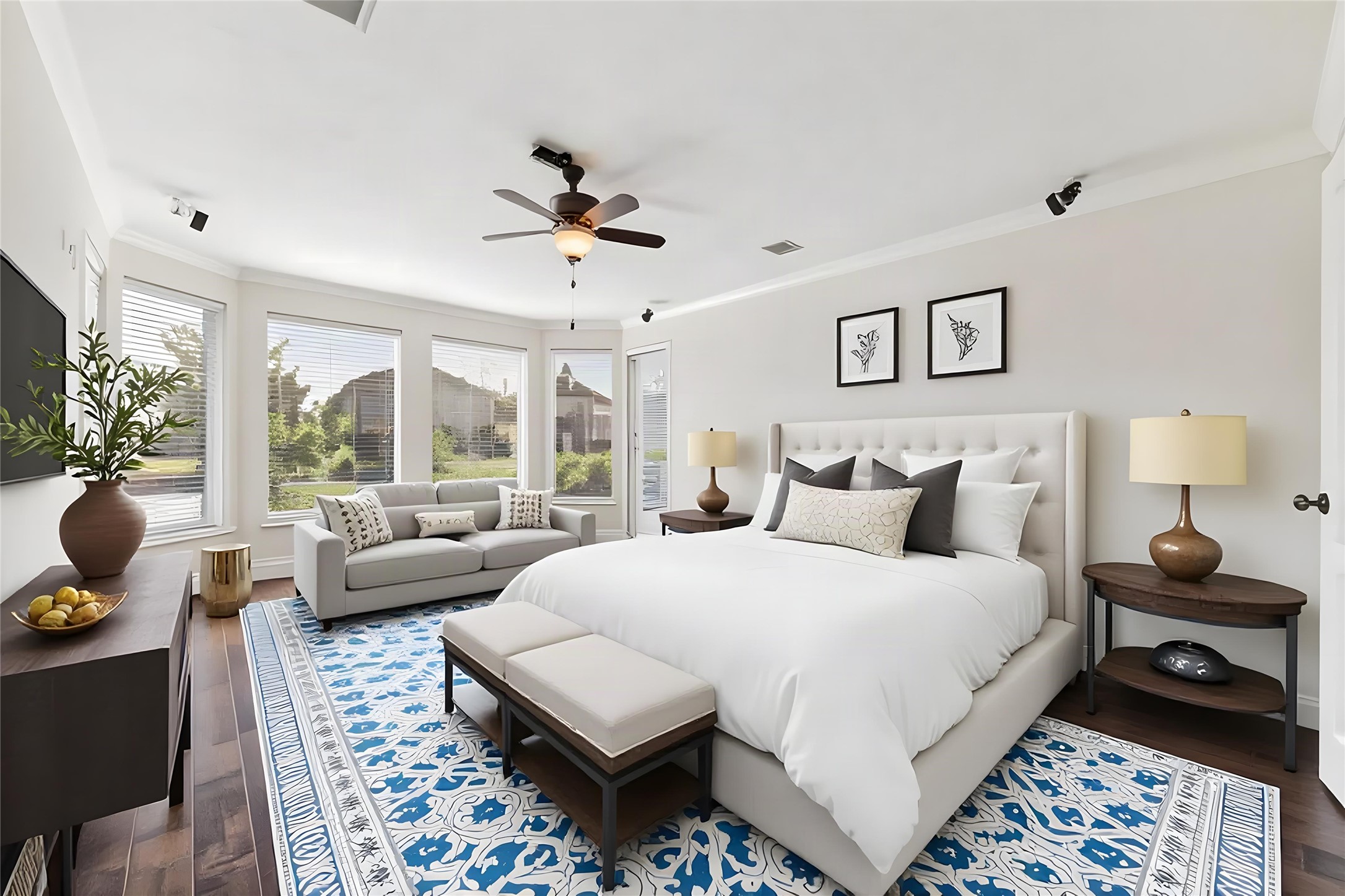 What the primary bedroom room *COULD* be.  AI furnished