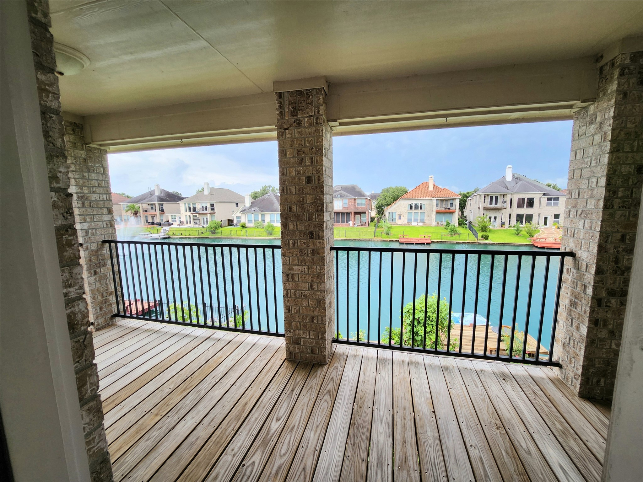 A view from the upstairs covered patio