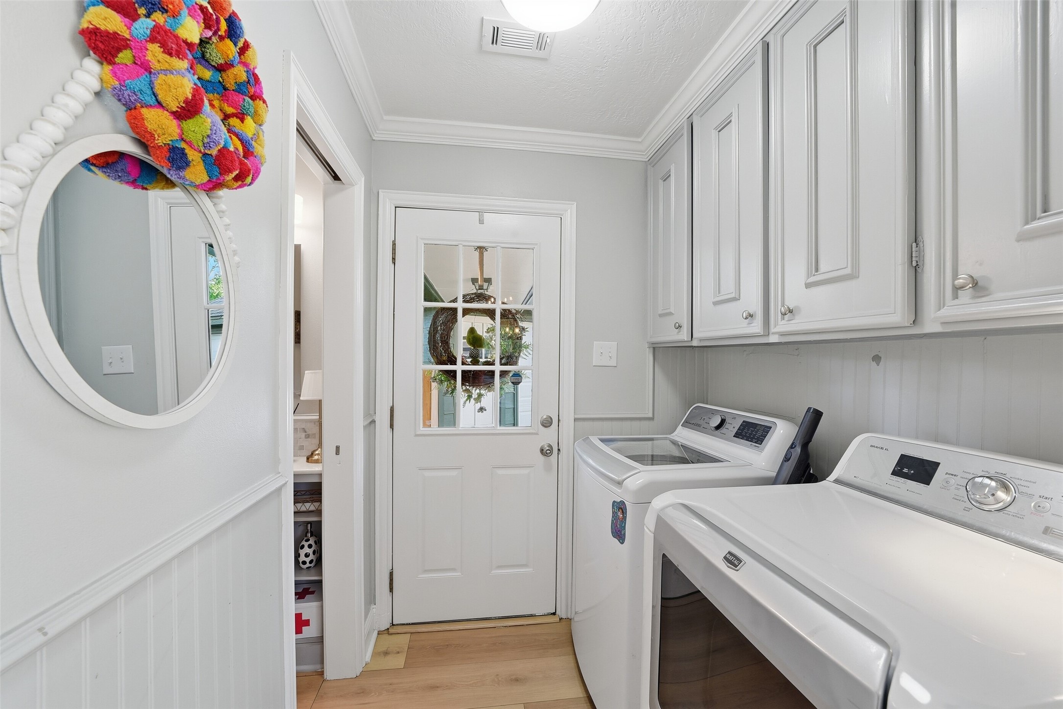 Utility room and half bath.