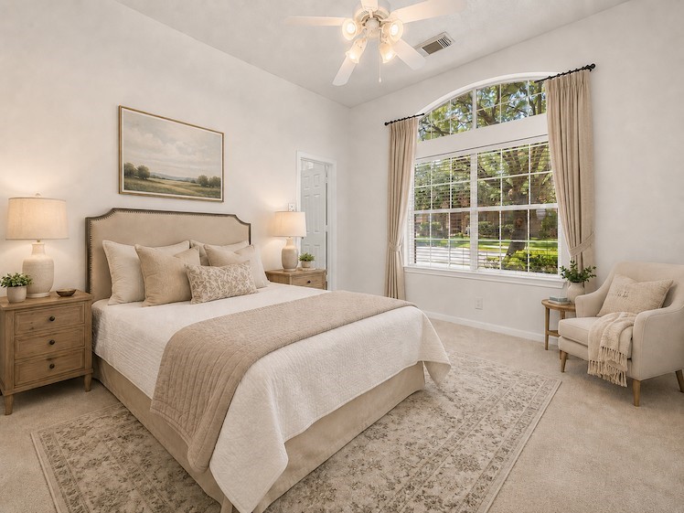 Virtually staged secondary bedroom