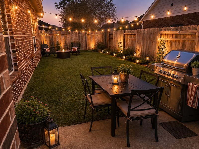 Virtually staged backyard