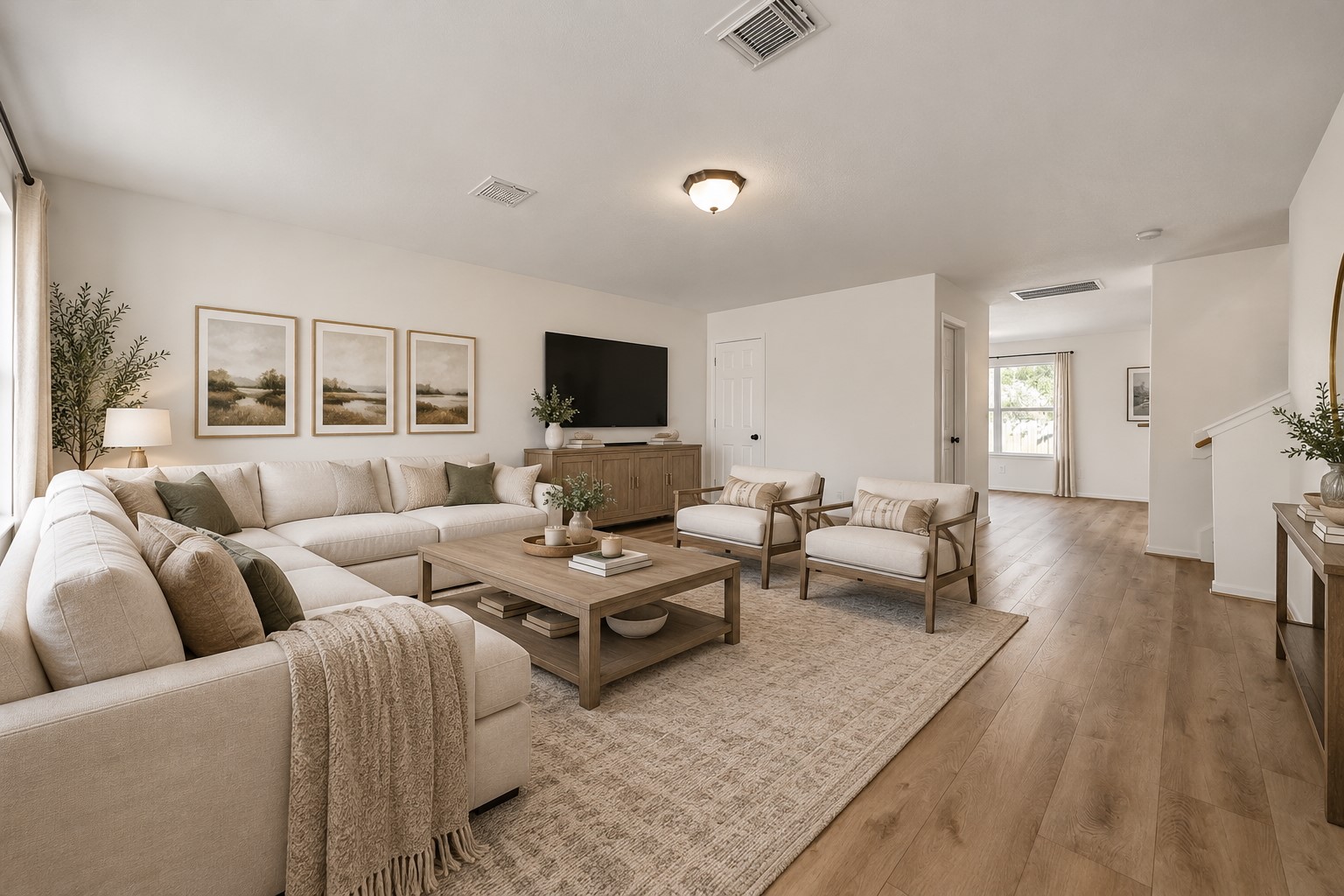 Virtually staged living room. Virtually staged living room.