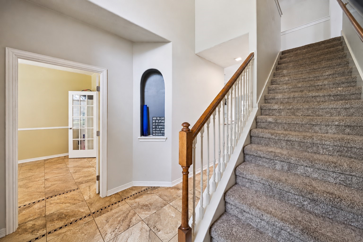Two story entry - study on the left