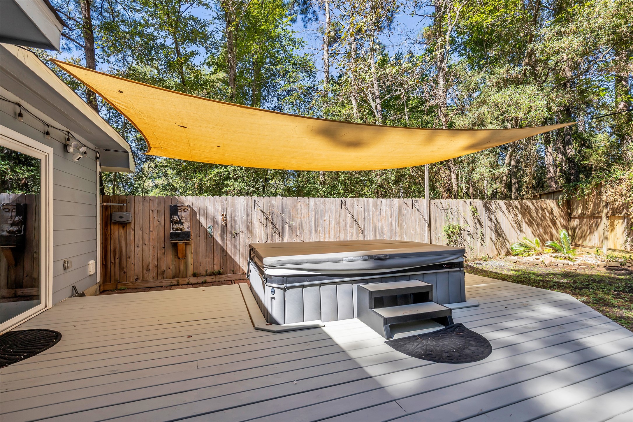 Private Patio with Hot Tub and outdoor shower
