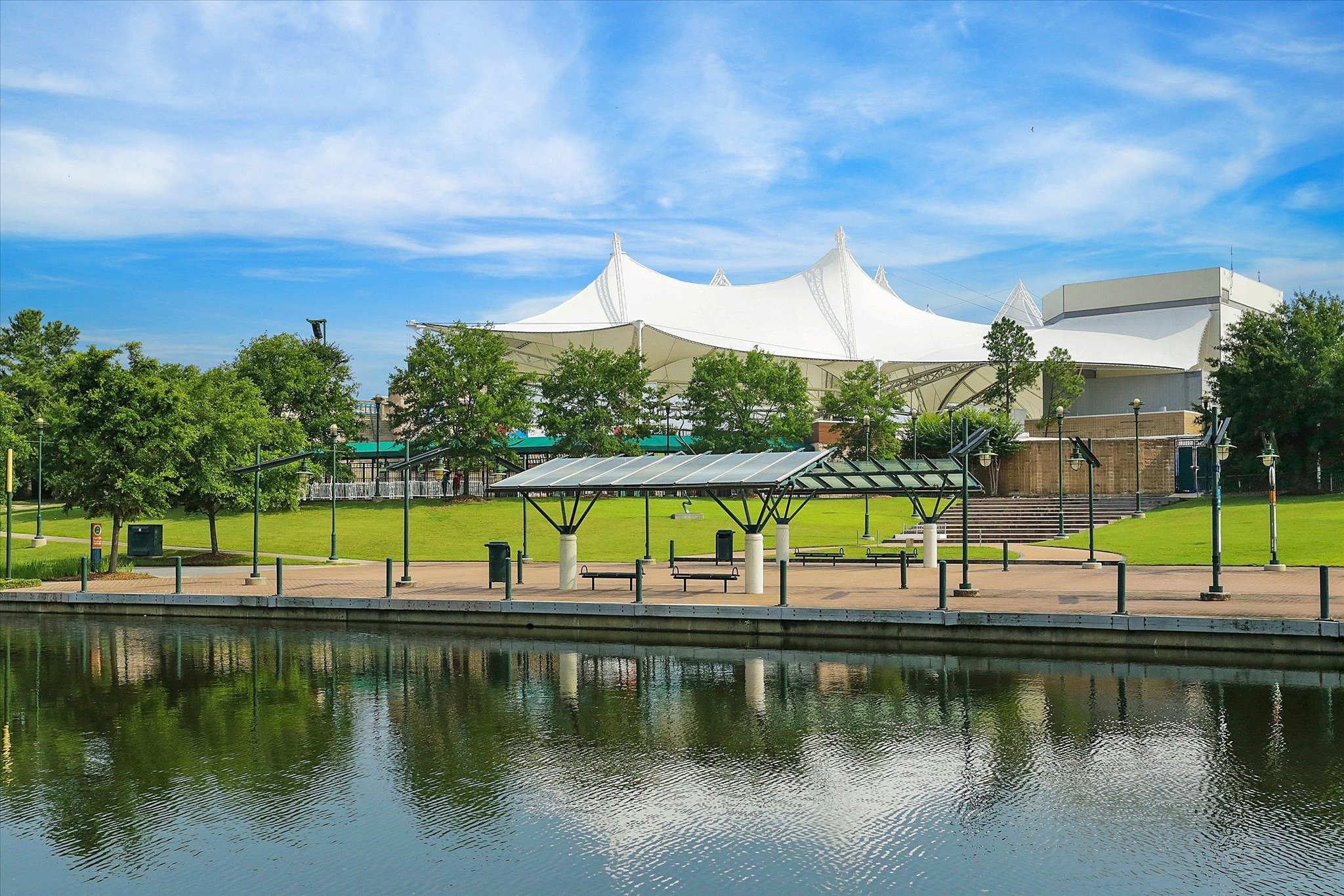 The Cynthia Woods Mitchell Pavilion is home to great concerts from Spring to Fall with specials for the holidays including an indoor ice skating rink.
