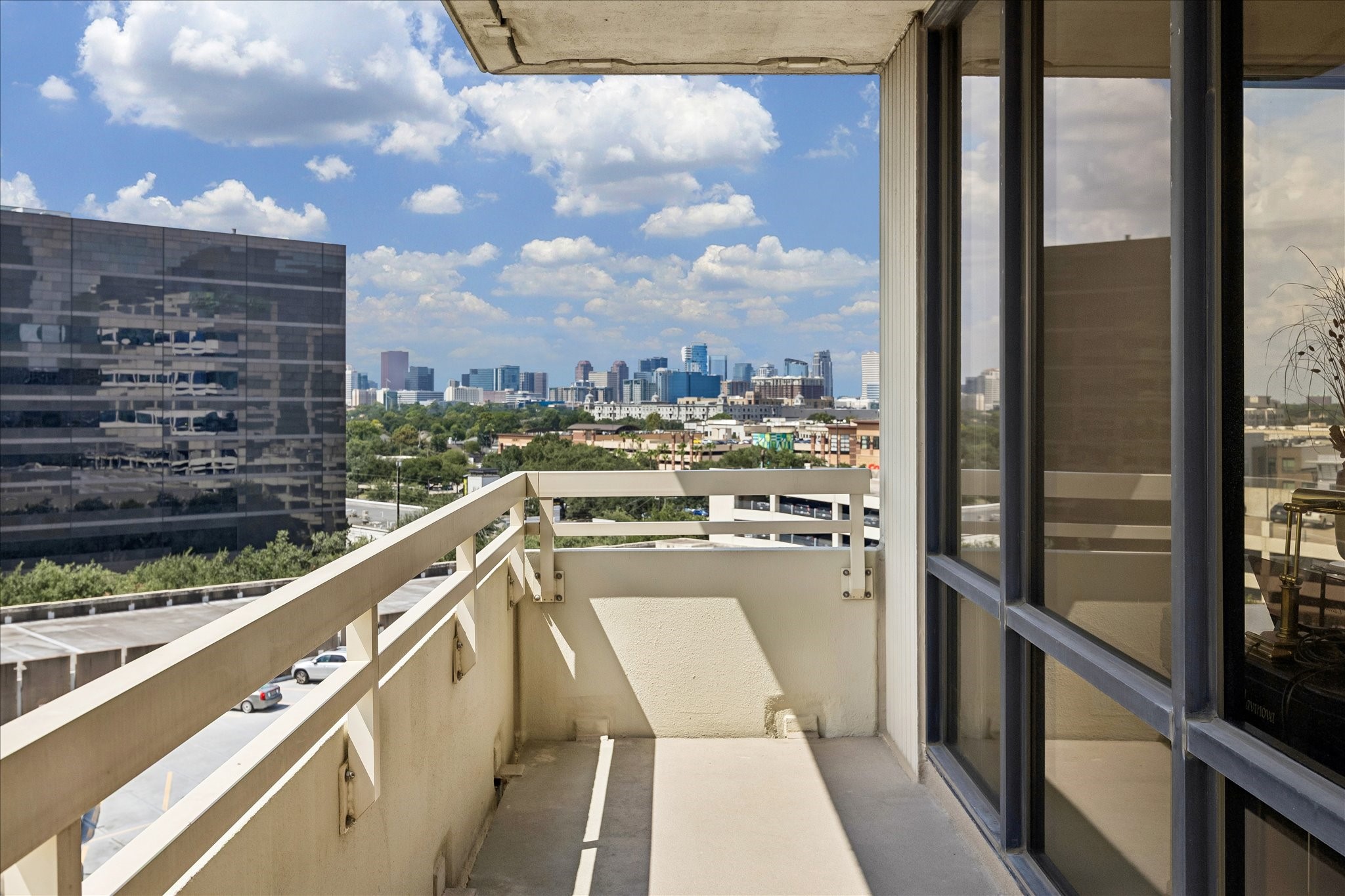 Enjoy Galleria skyline and sunset views!