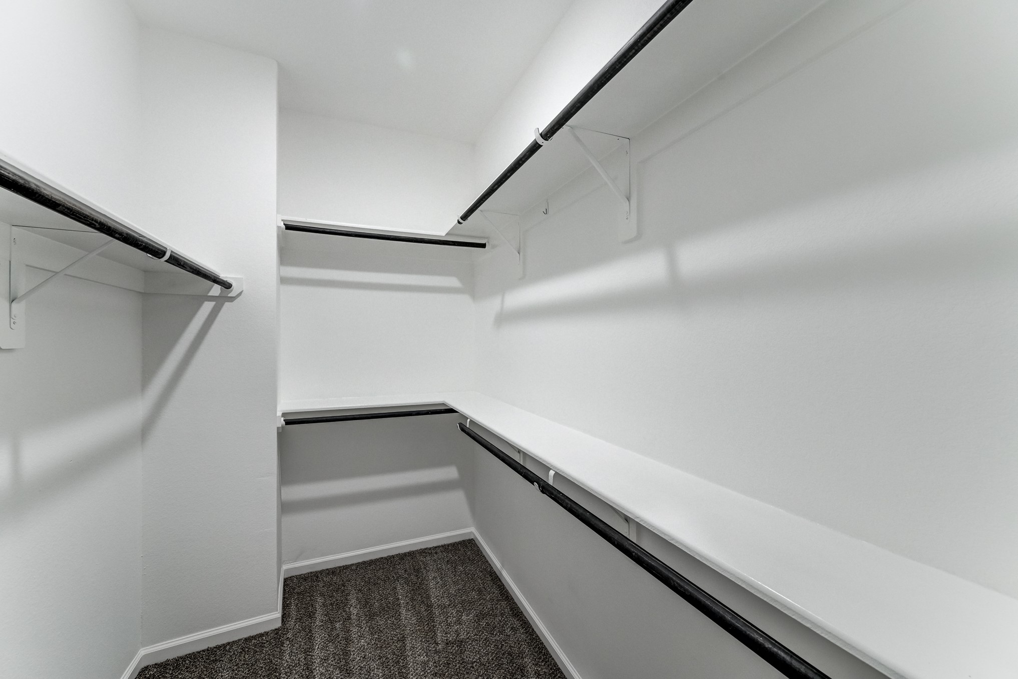 Spacious walk in closet with build ins