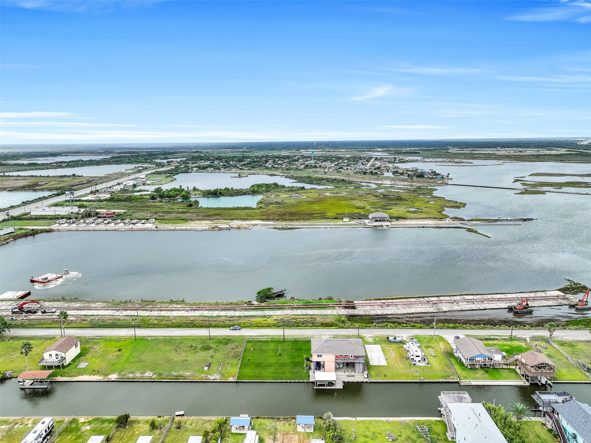 Enjoy serene views of Highland Bayou directly to the West.
