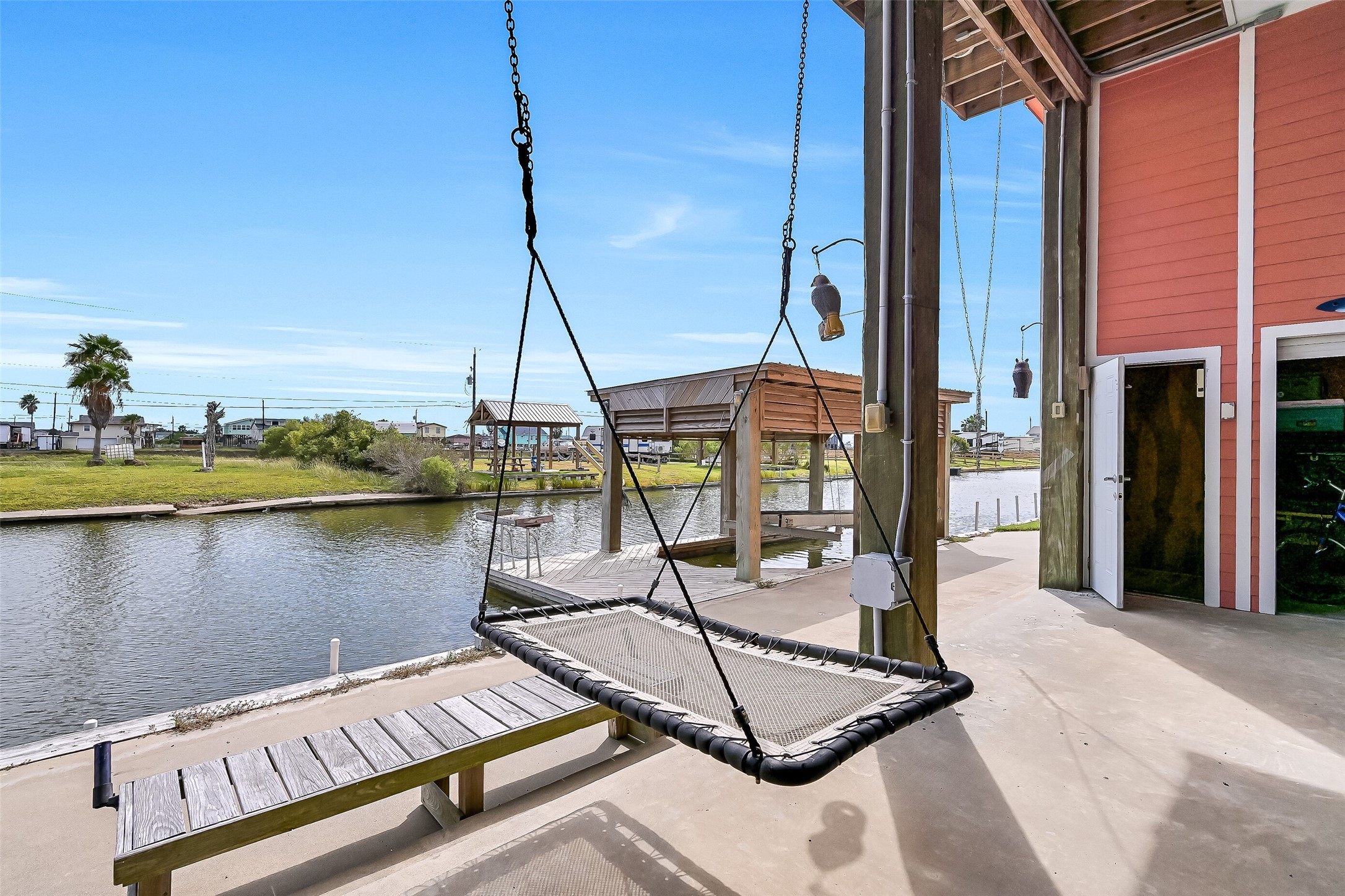 Relax here with a canal view backdrop.