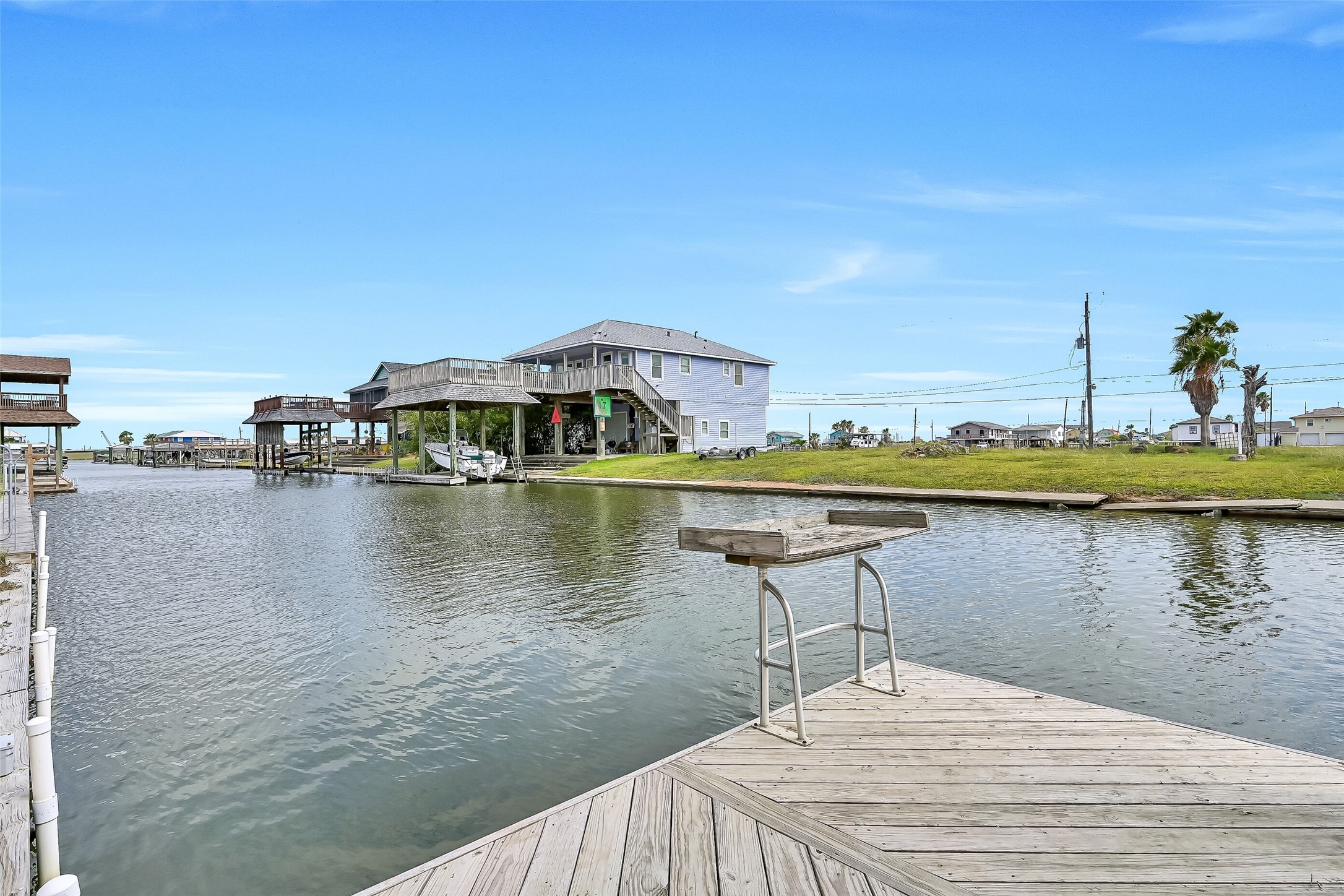 Fish directly from your own dock which features a fish cleaning station.