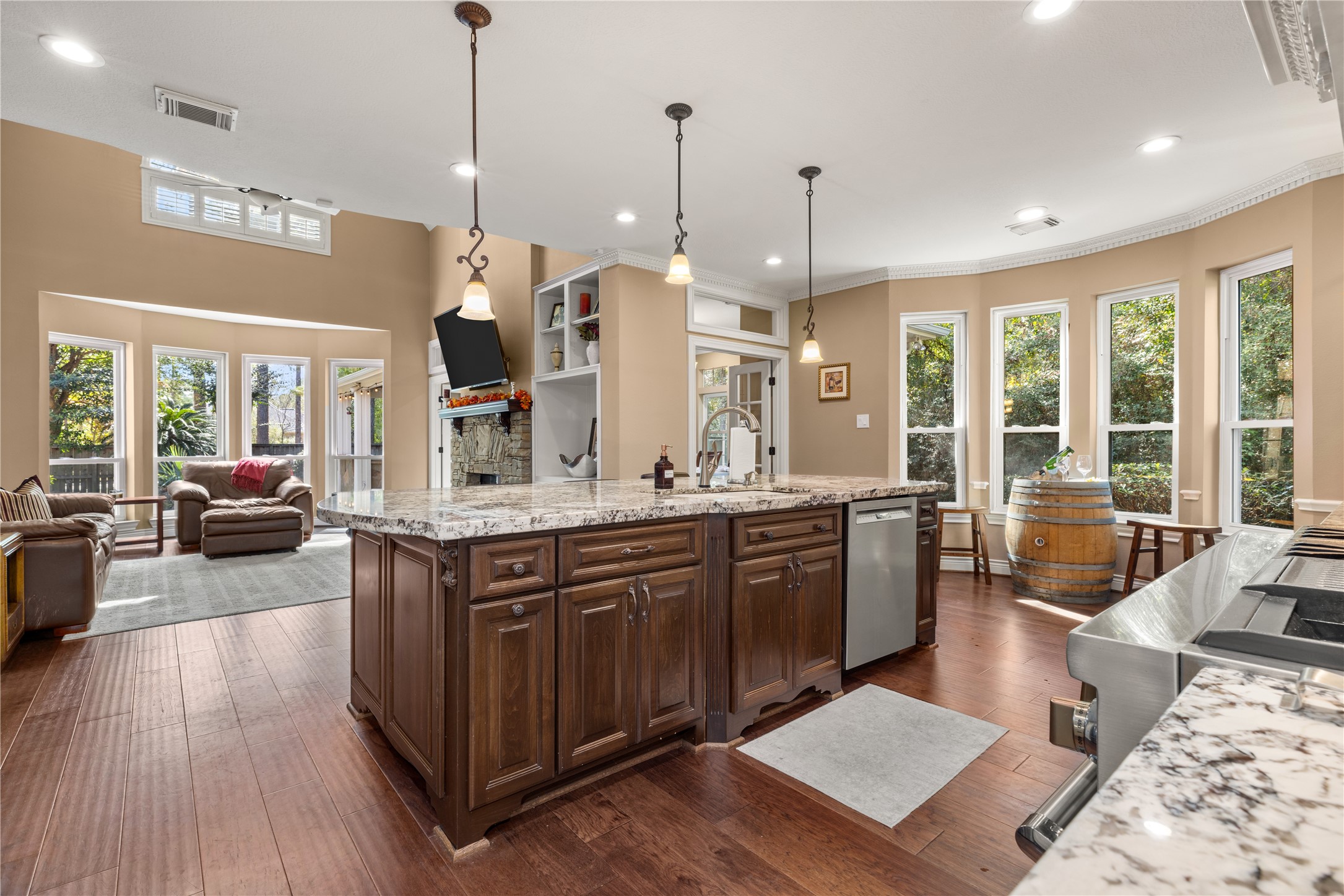 Kitchen open to Family Room