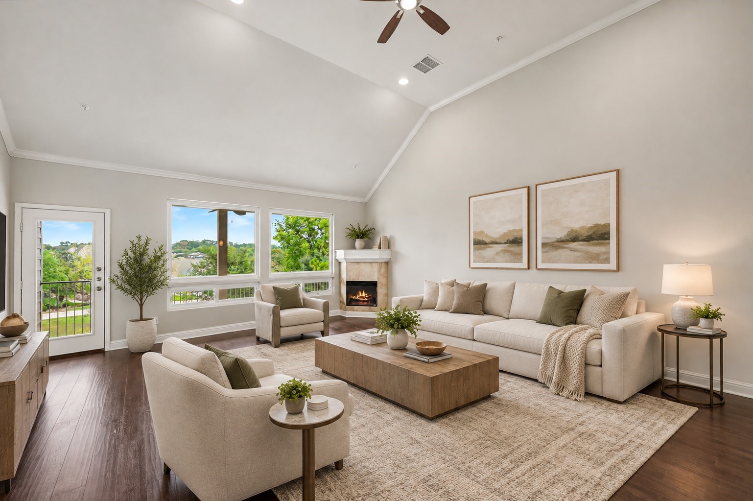 2nd floor staged living room