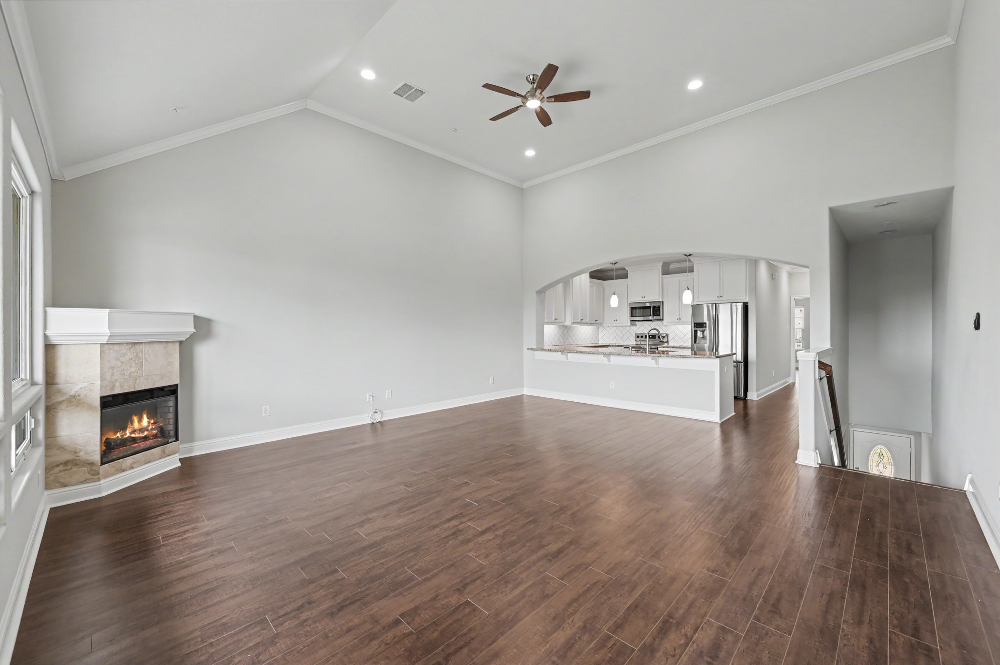 2nd floor living room and kitchen