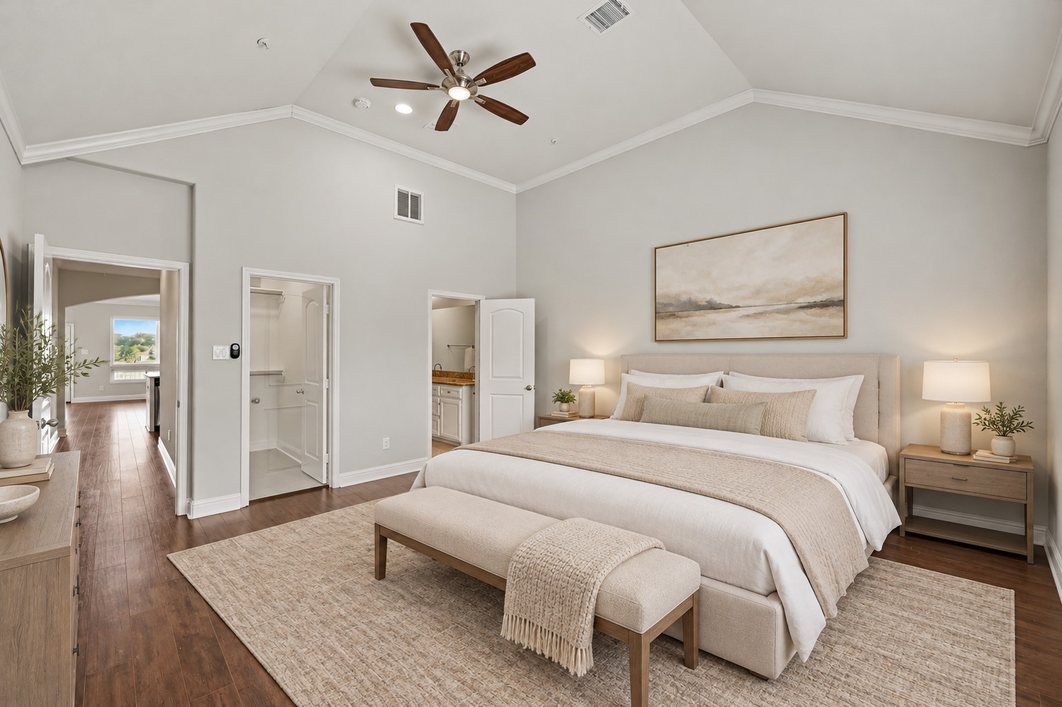 2nd floor staged primary bedroom