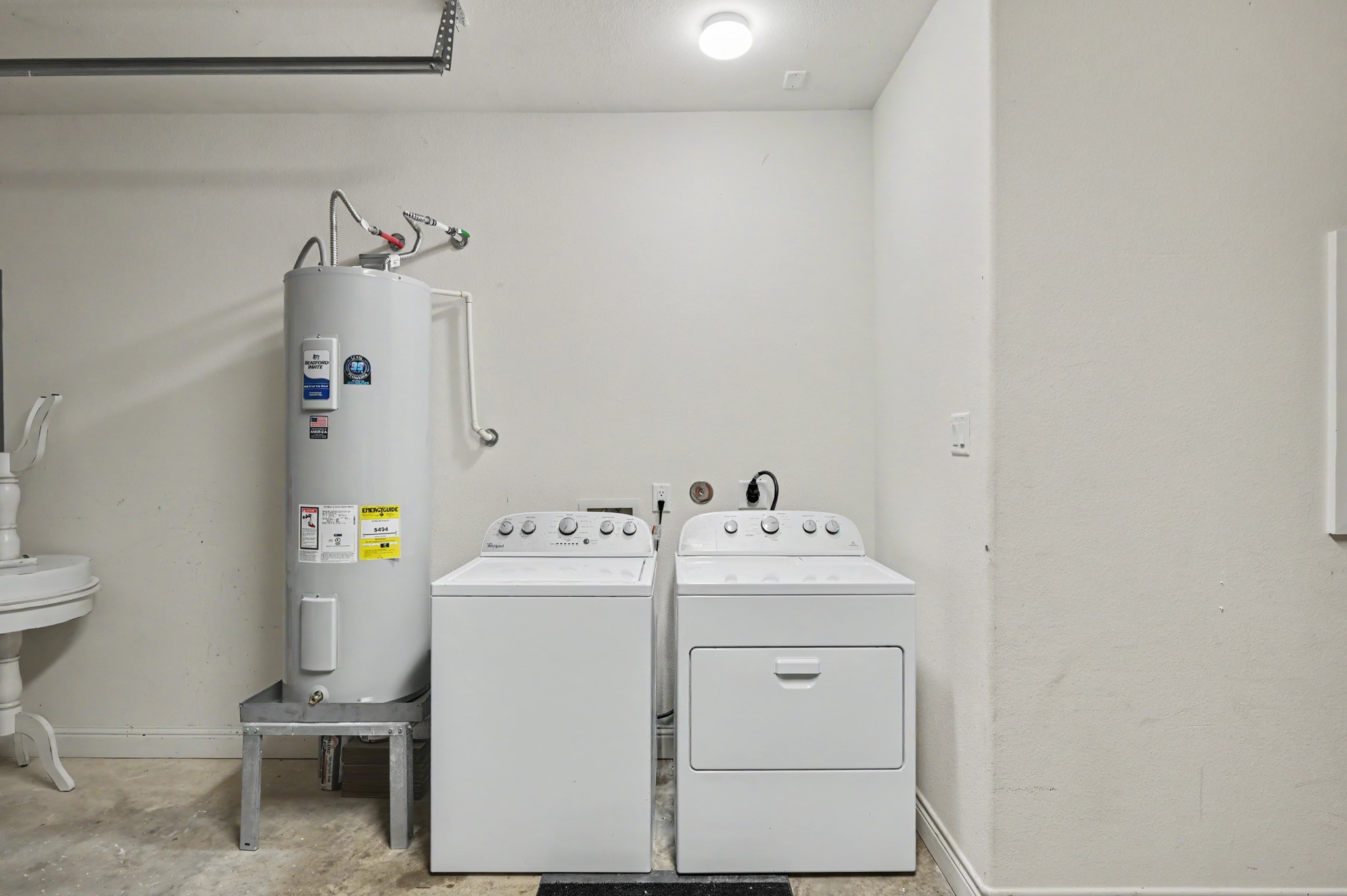 washer and dryer in garage