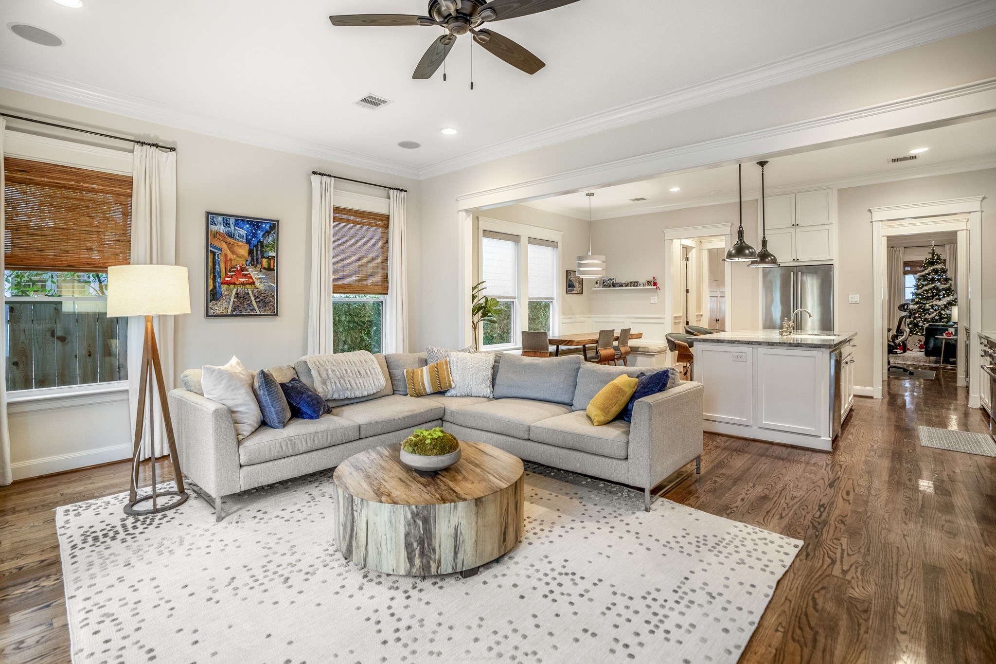 This spacious area is perfect for movie nights and game nights with family and friends.
