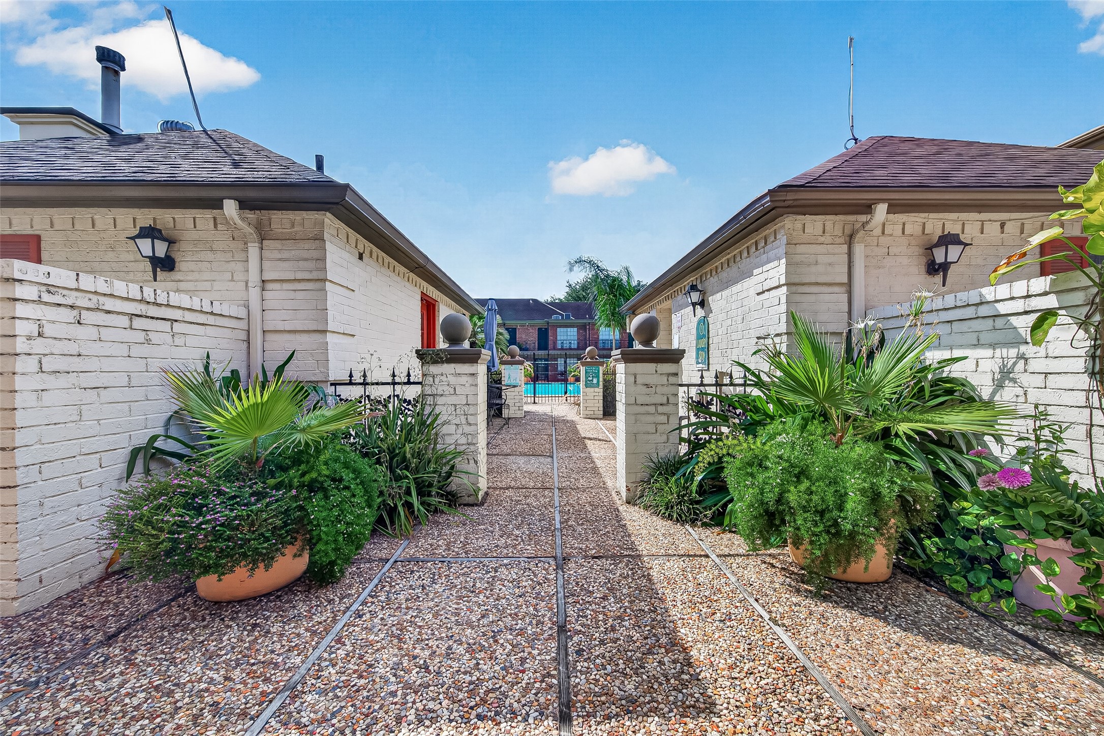 Entrance into the pool area and laundry facility
