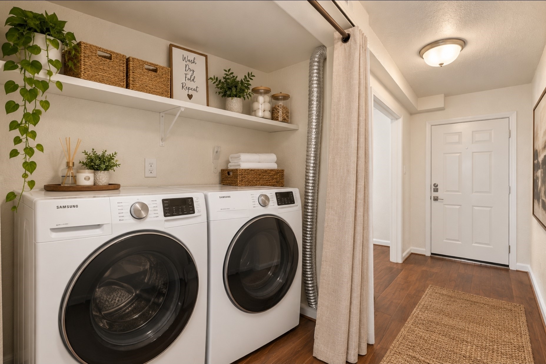 Utility area virtually staged