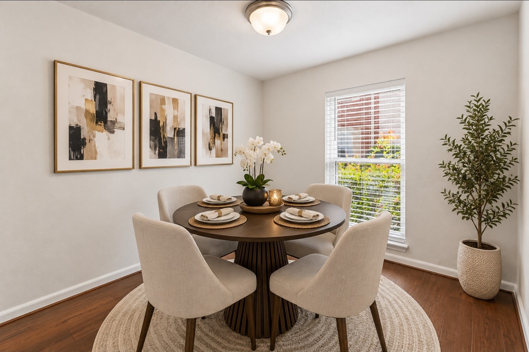Dining room virtually staged