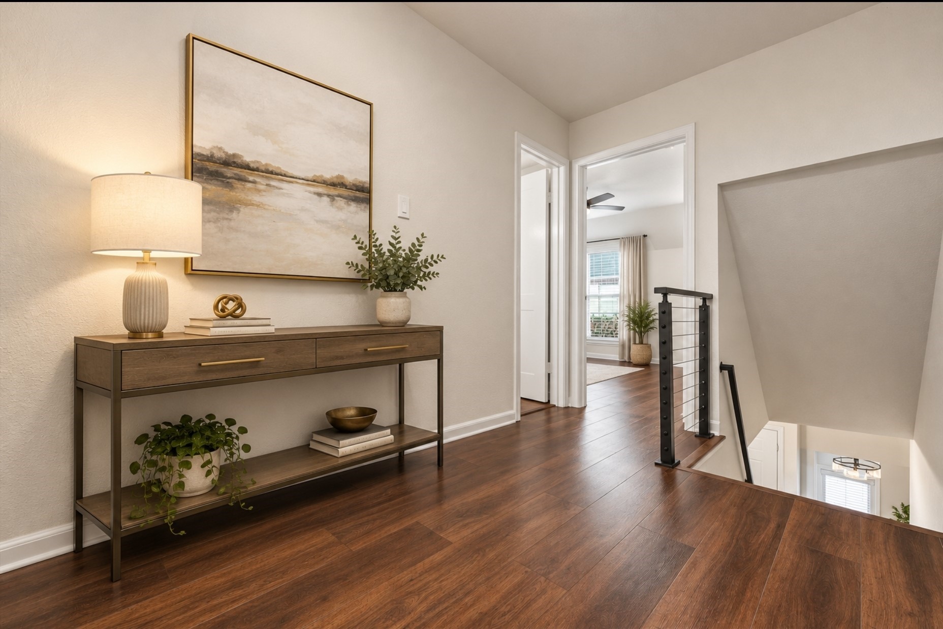 Flex space in the hallway virtually staged
