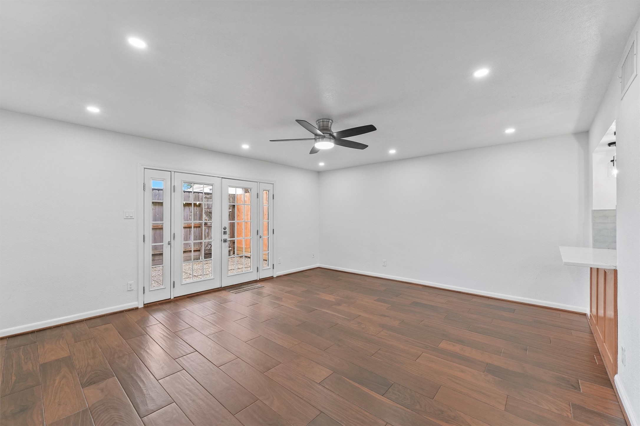 French doors with upgraded double paned, Low-E windows in the living room