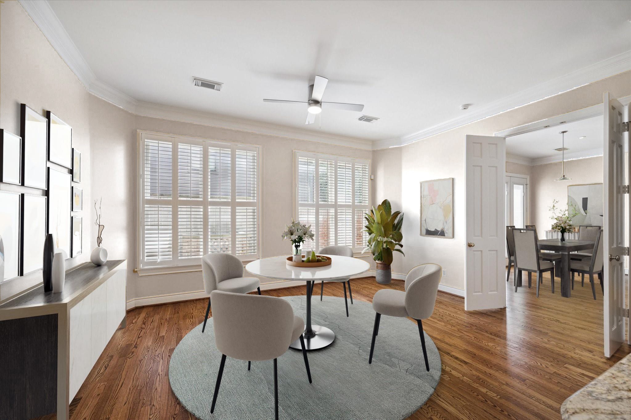 Breakfast area with the dining/living combo to the right.