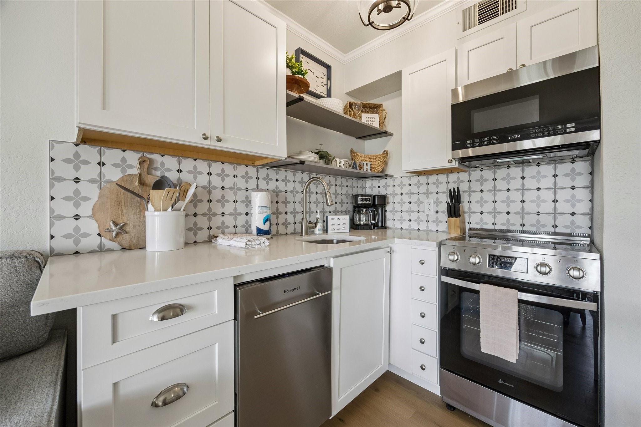 New appliances, countertops and lighting.