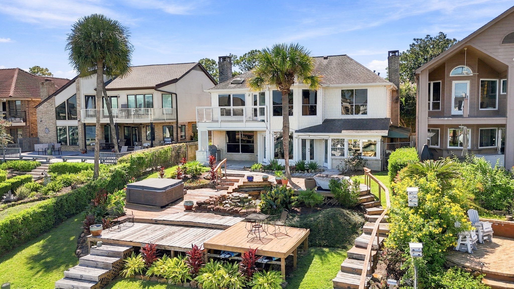 Additional aerial view of the backyard.