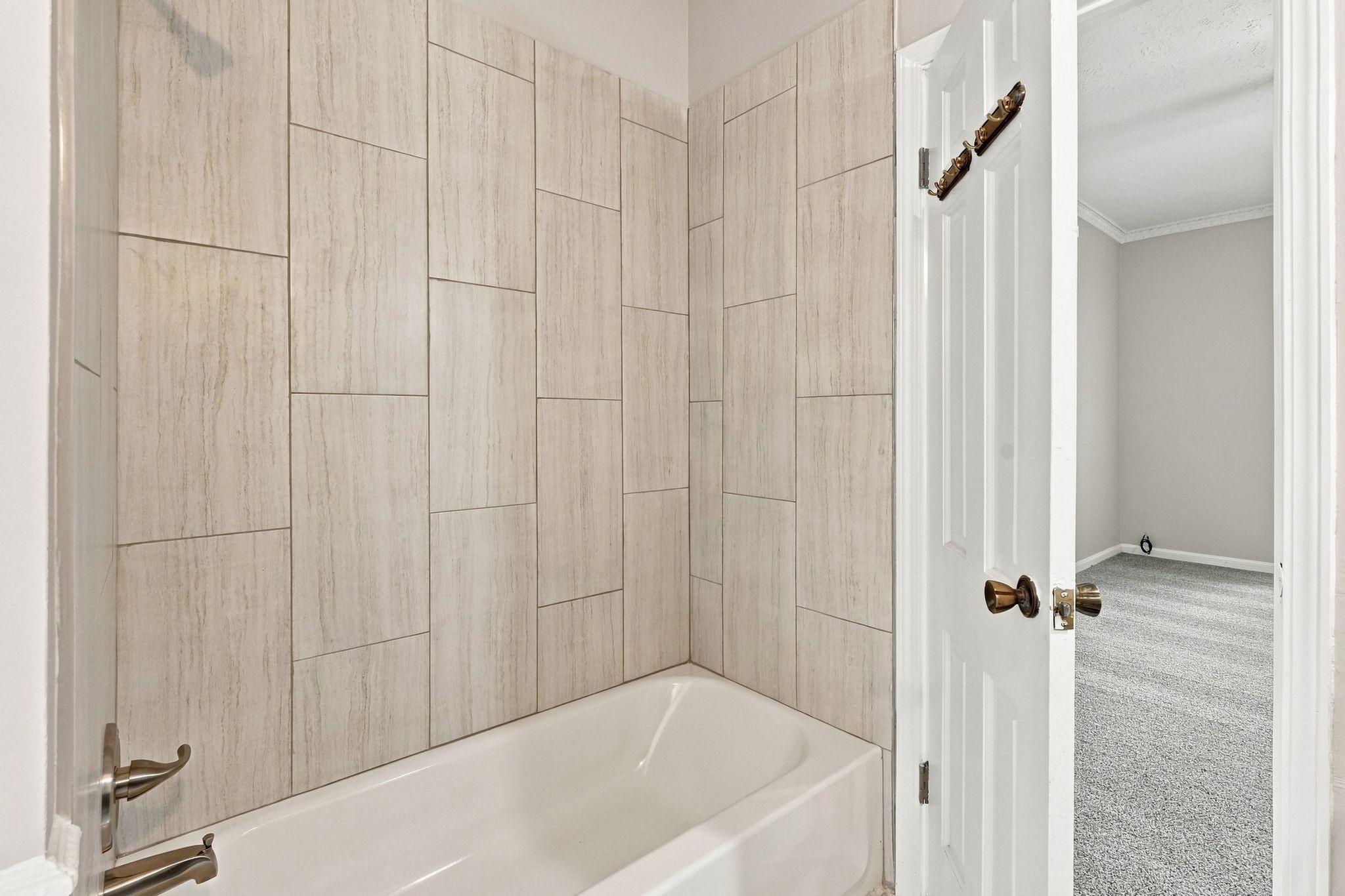 Shower with new tile and tub installed