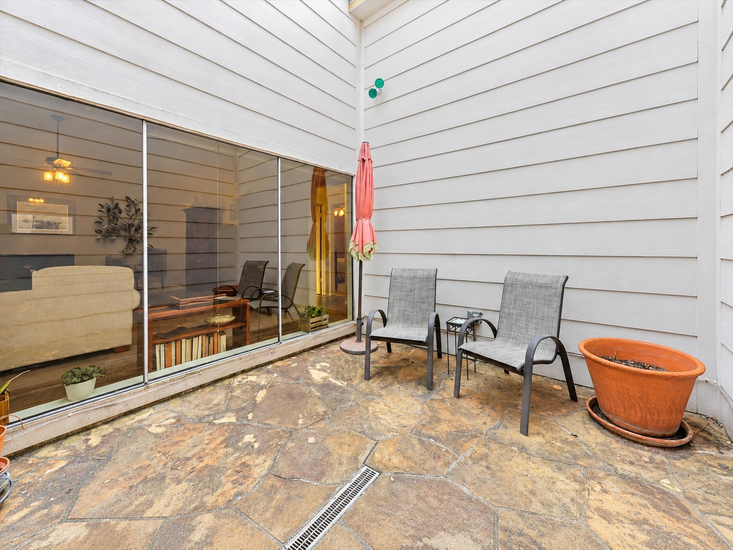 Another view of the atrium that will accommodate another outdoor dining area. Love this space!