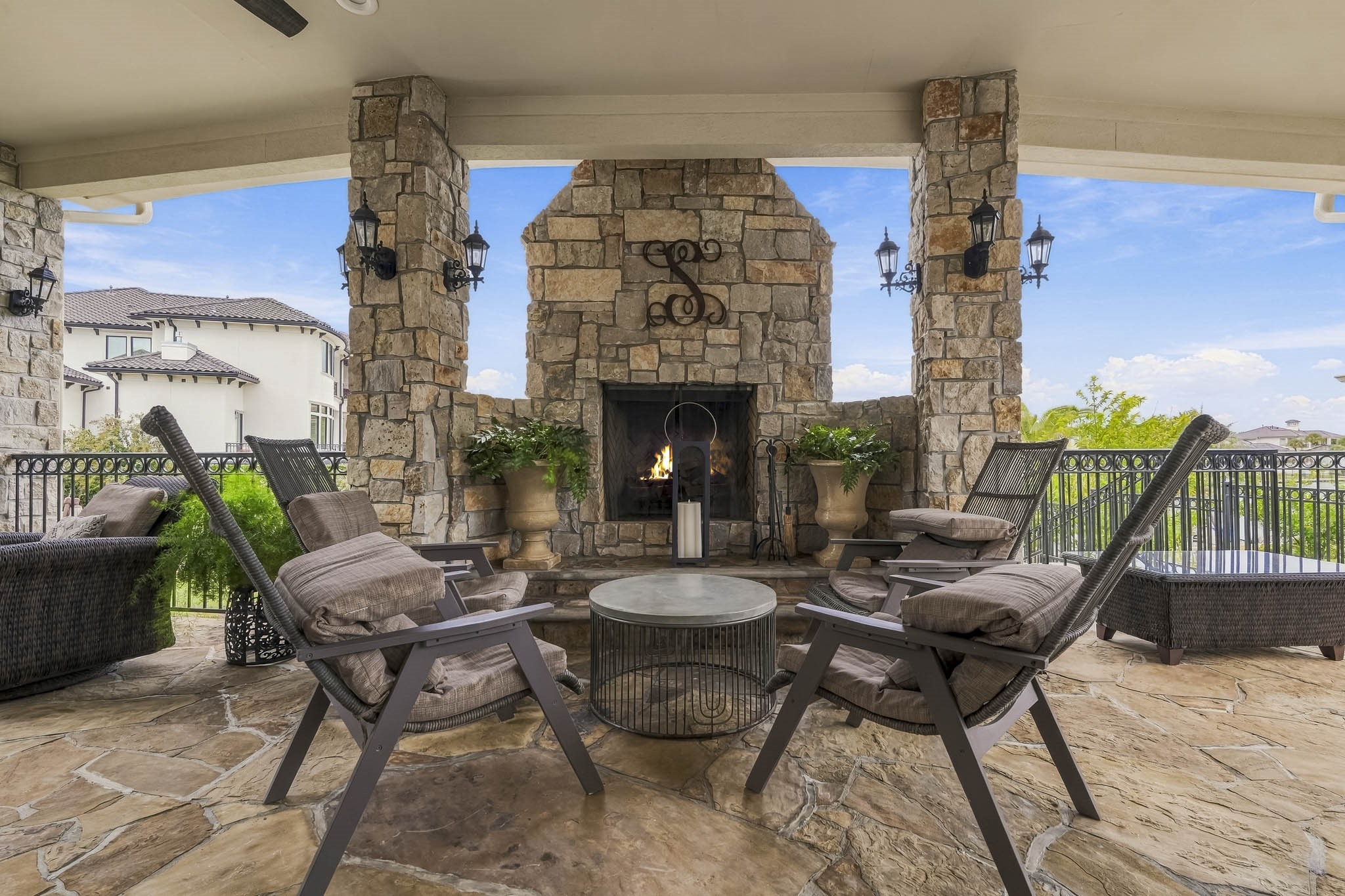 outdoor fireplace