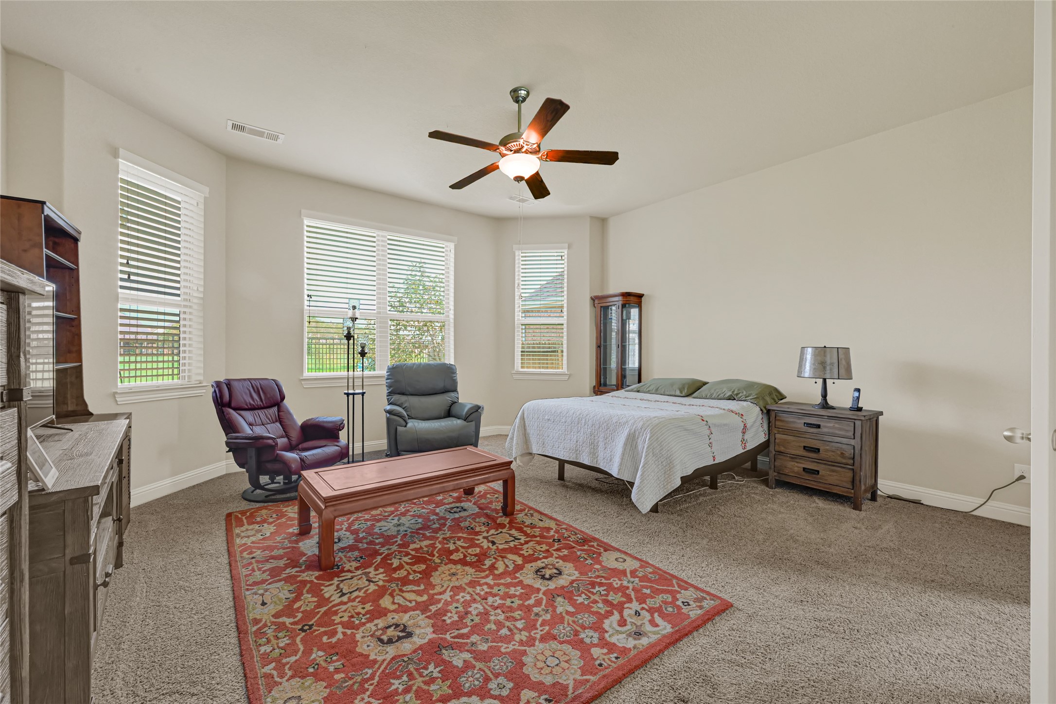 Primary bedroom with a beautiful view.