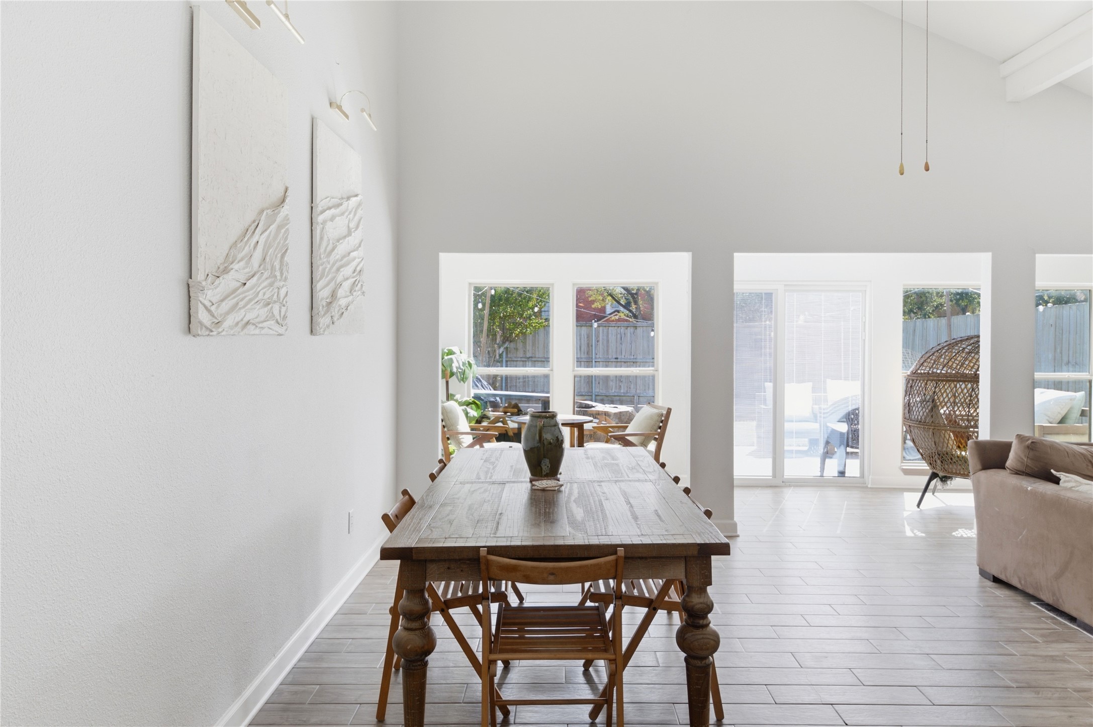 An open-concept living and dining area allows you to configure the space however you like best!