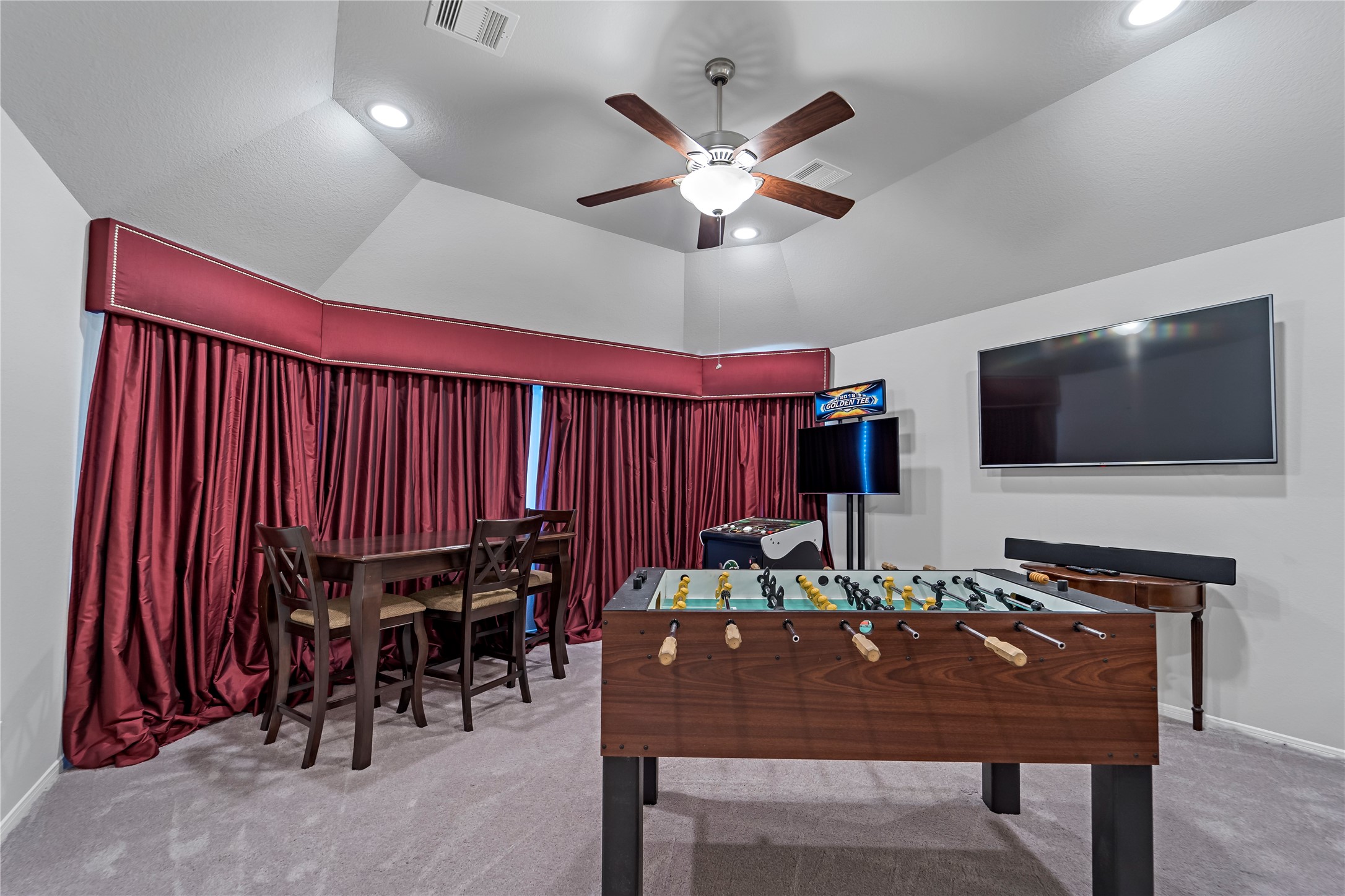 Upstairs game room