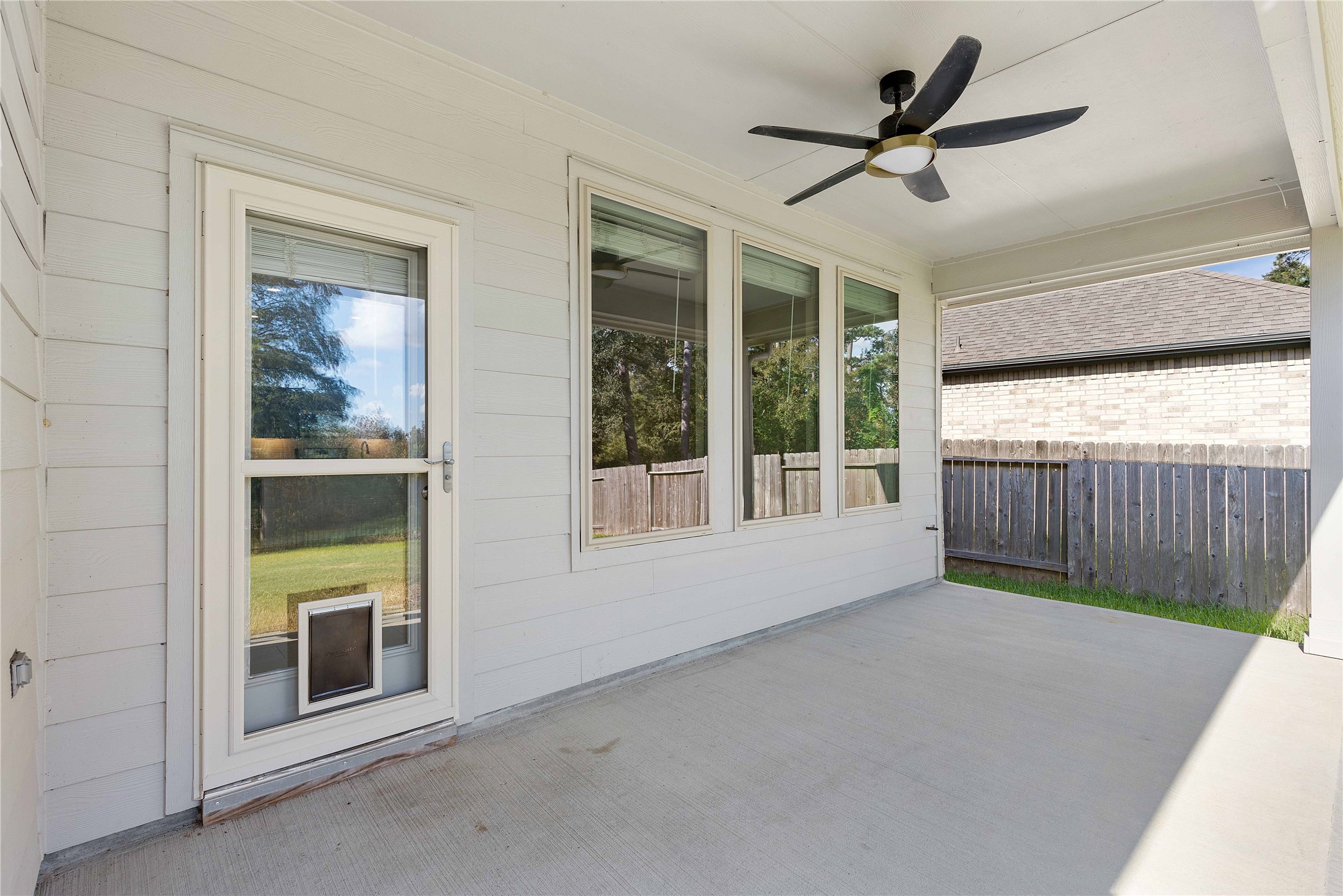 Covered patio area