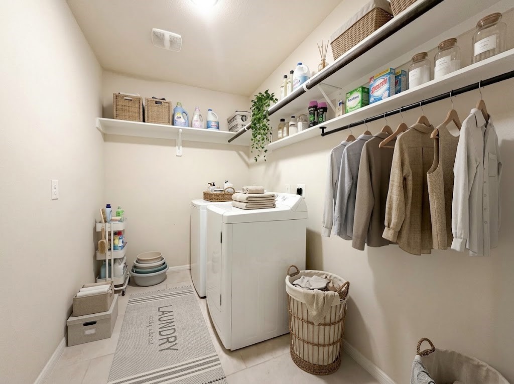 digital staged laundry room