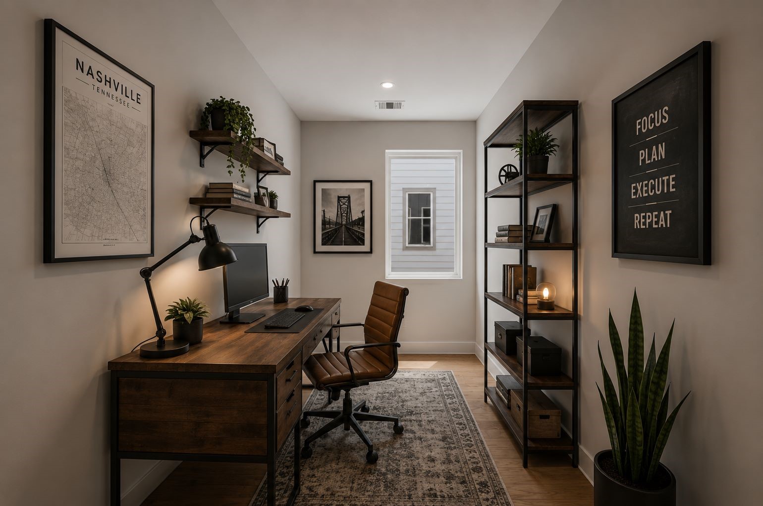 Virtually staged office/flex area