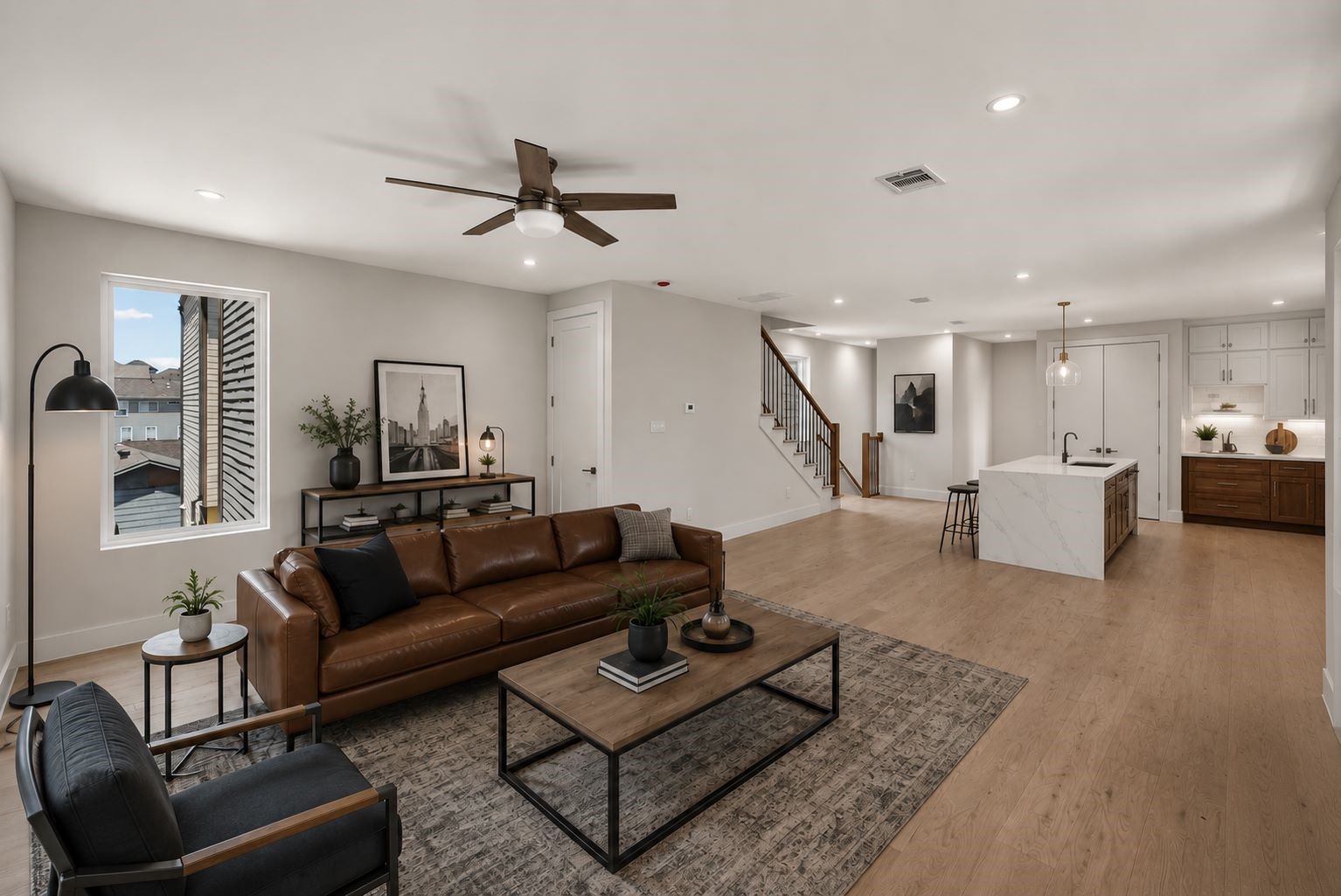 Virtually staged Living room