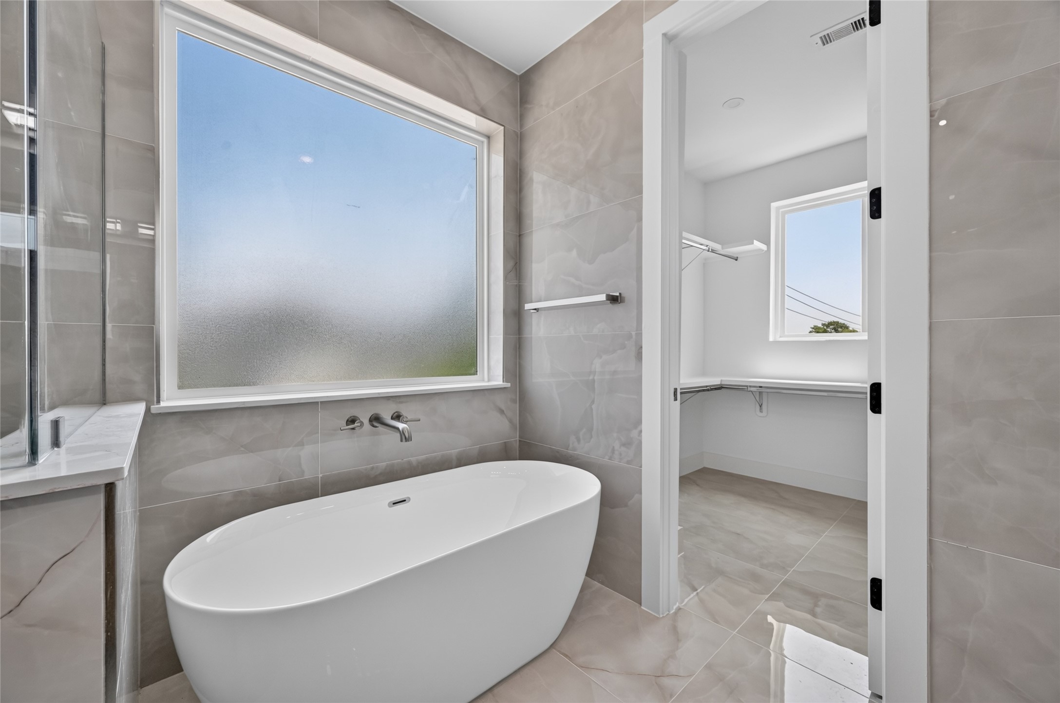 separate soaking tub