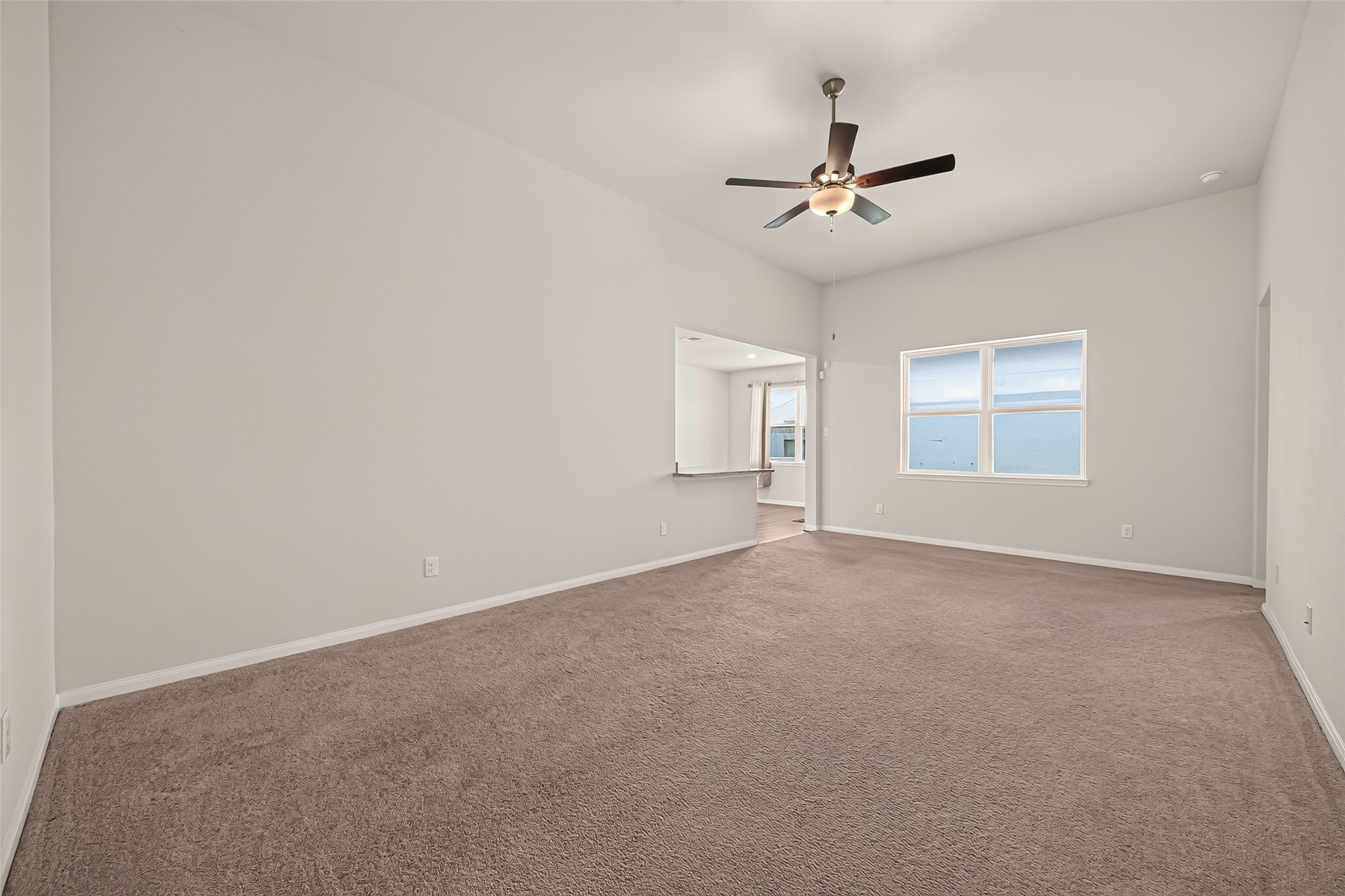 Another view of the family room and how it opens to the kitchen.