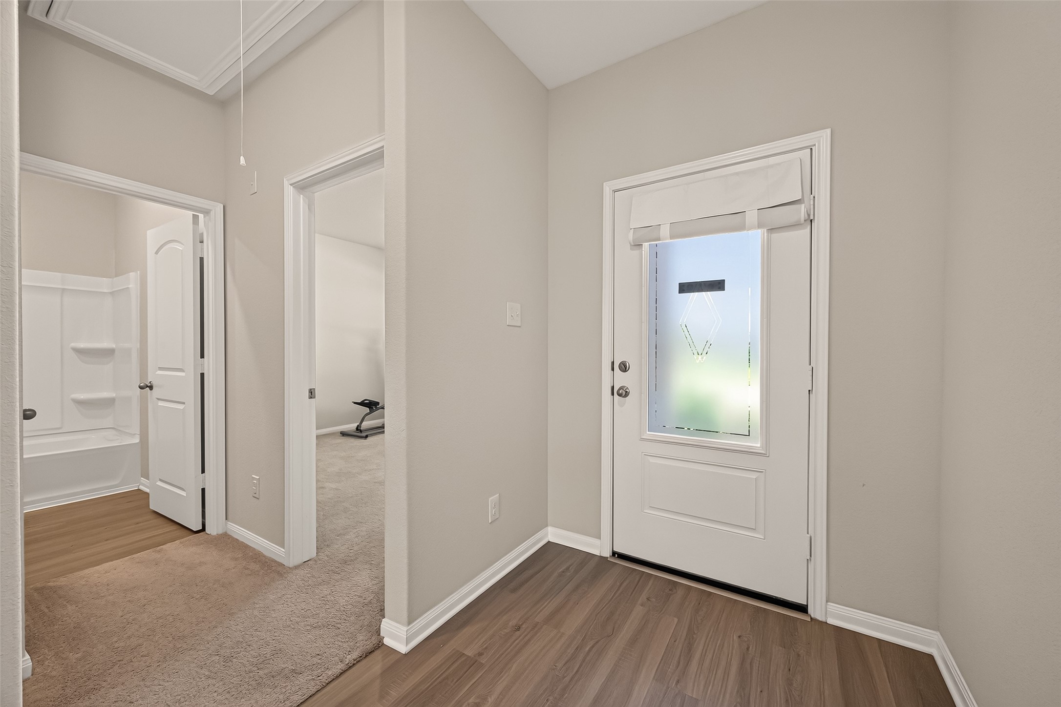 Pretty luxury vinyl plank flooring in entry