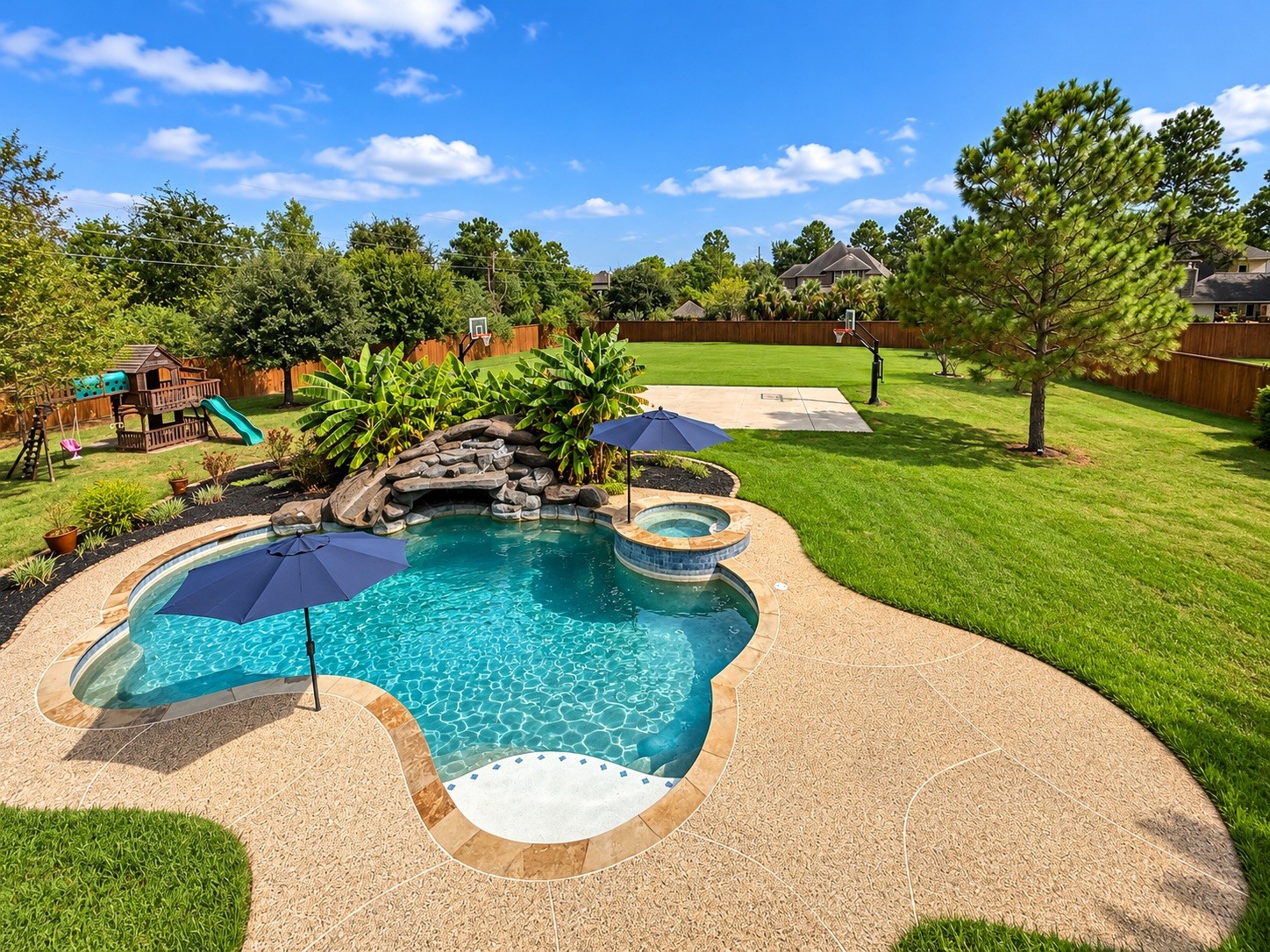 Pool photo from balcony virtually enhanced