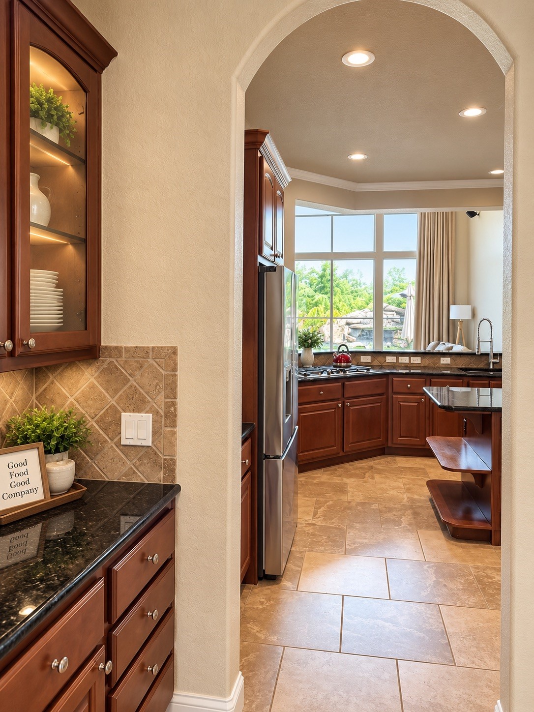 Butlers pantry area virtually staged
