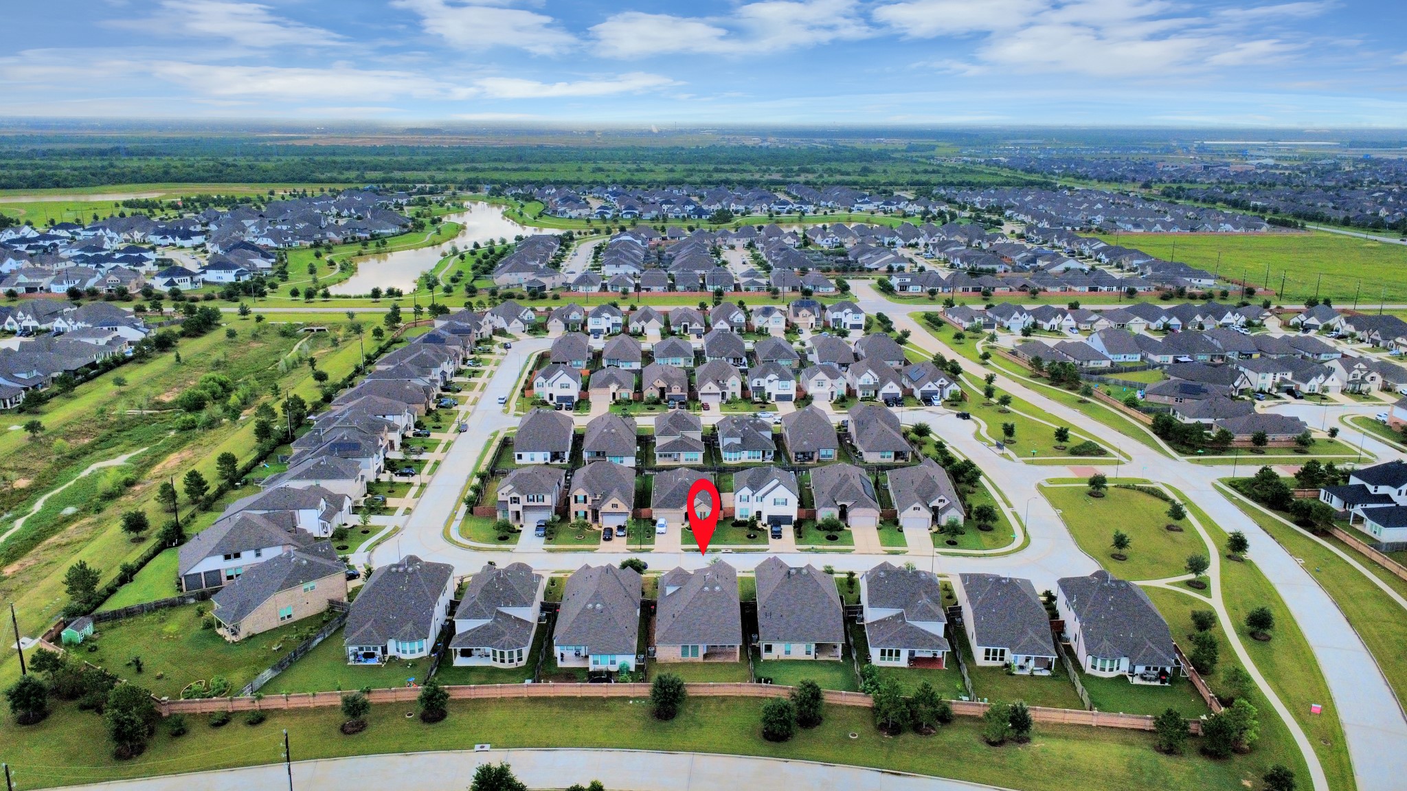 Aerial view of subdiivision