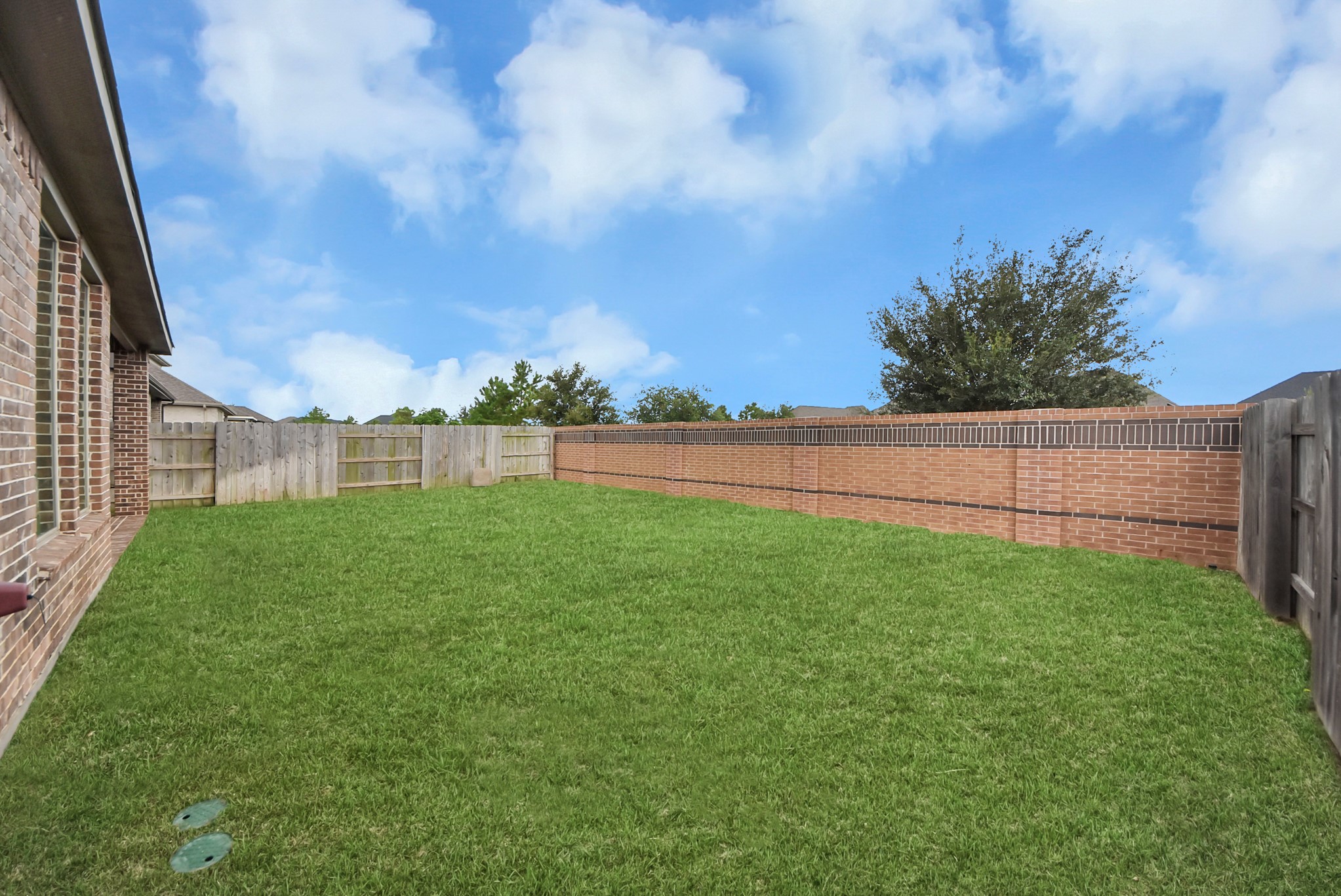 Fenced backyard