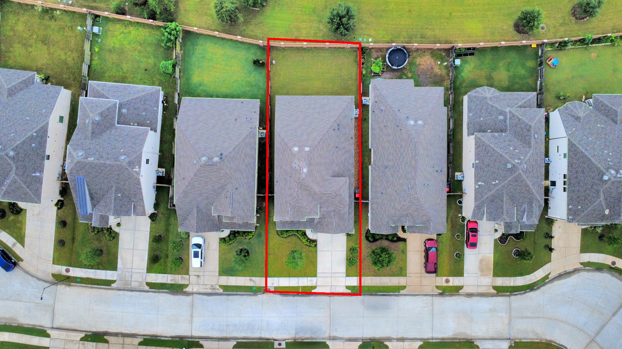 Aerial view of the lot