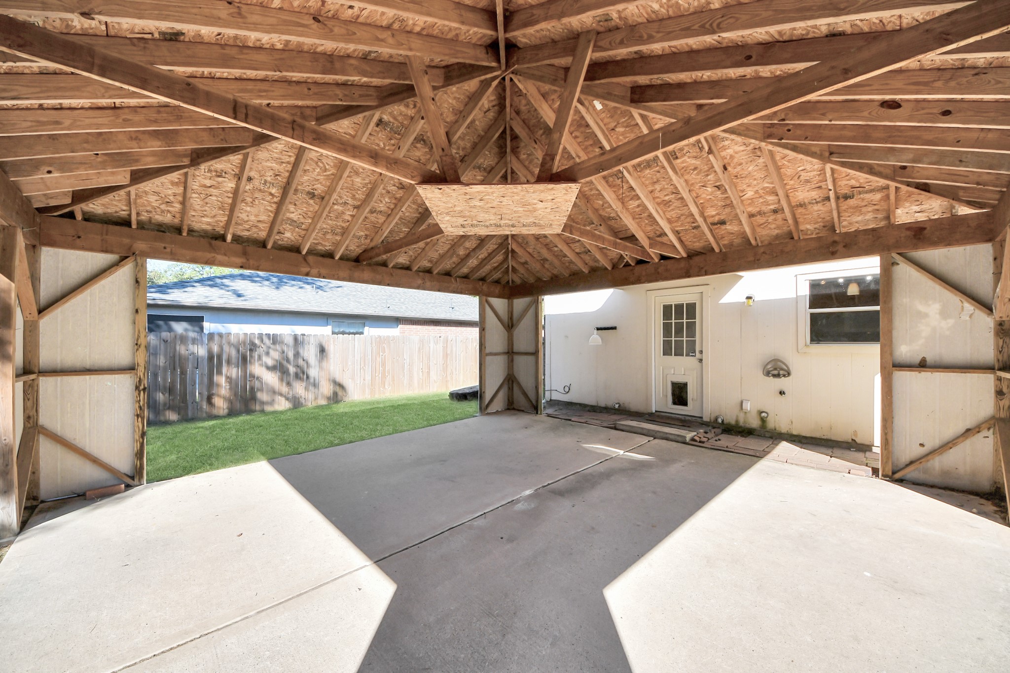 Another angle of the covered patio, ready for you to make your own!