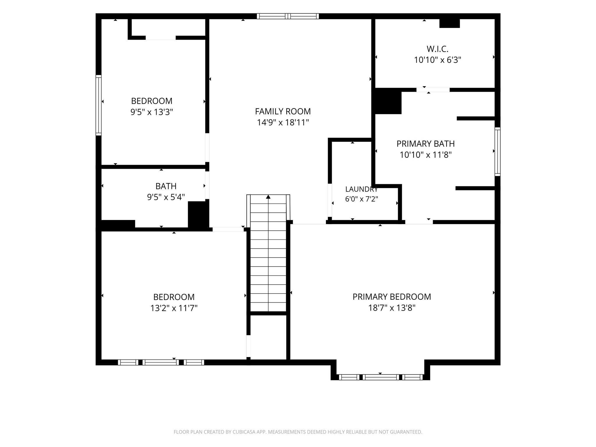 Upstairs floor plan featuring a large game room flex space, primary bedroom with en-suite bath and walk-in closet, two additional bedrooms, and convenient laundry area.