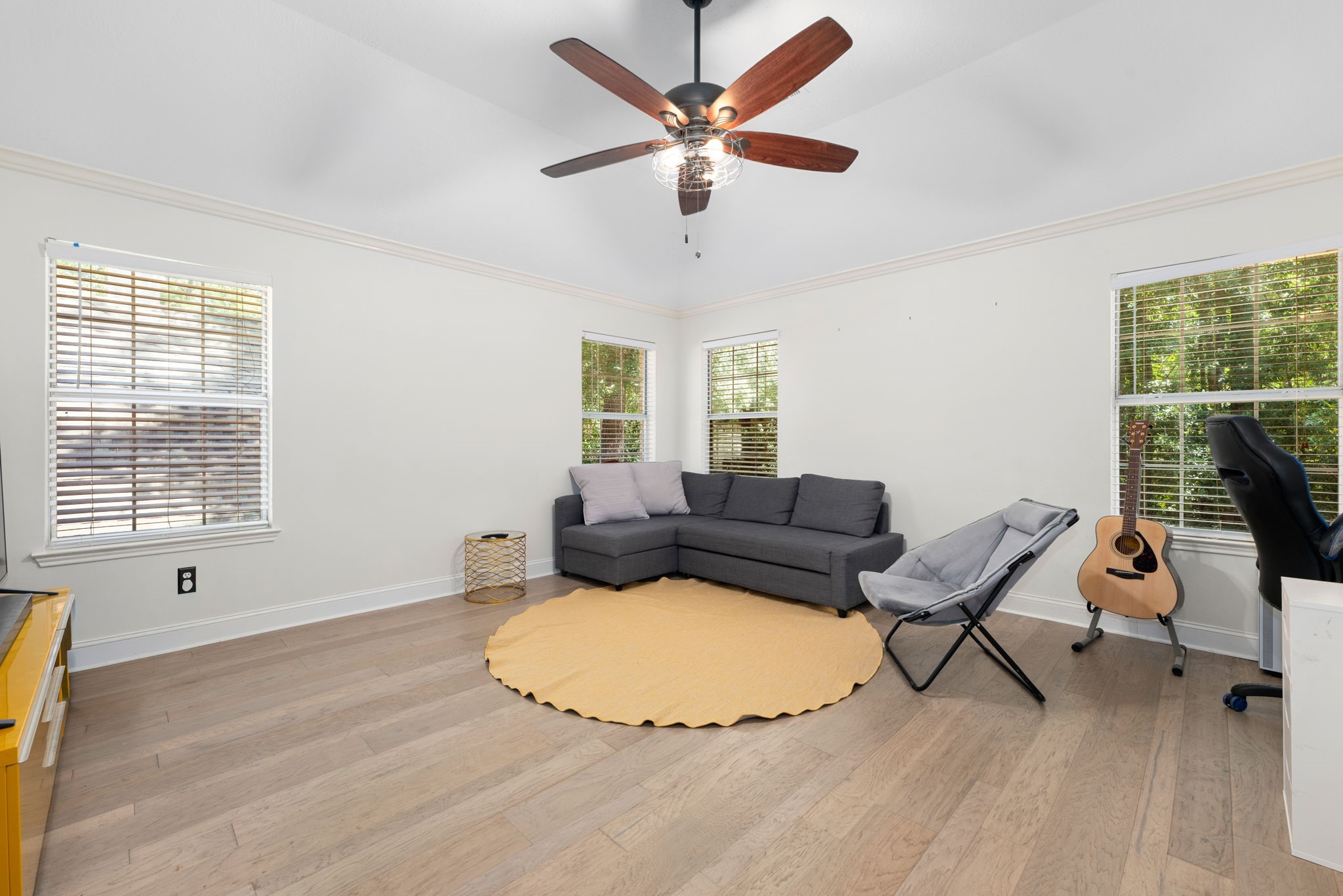 Bright and inviting living space on second floor..  Perfect for relaxation and entertainment.